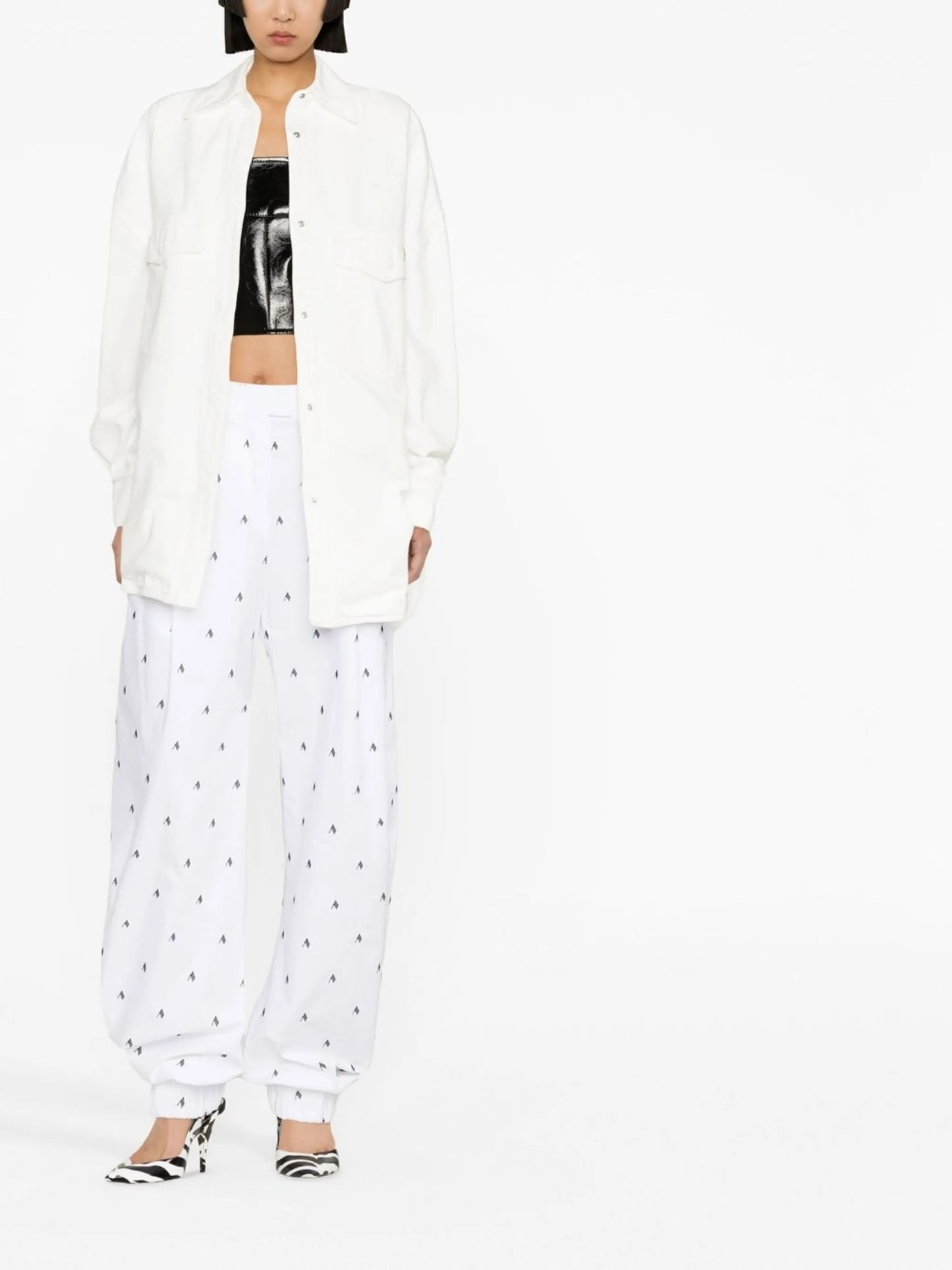 Rey logo-print wide-leg trousers