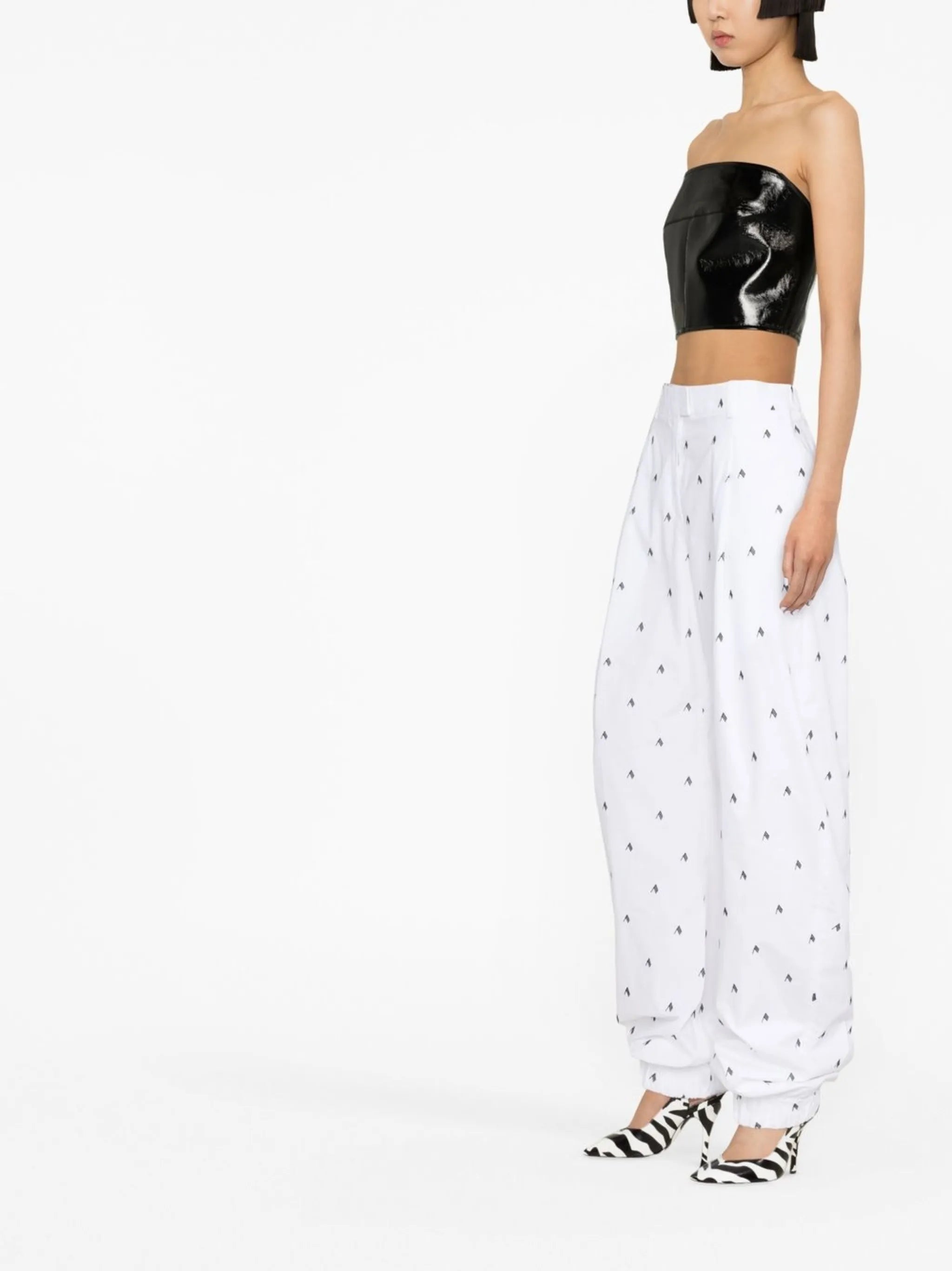 Rey logo-print wide-leg trousers