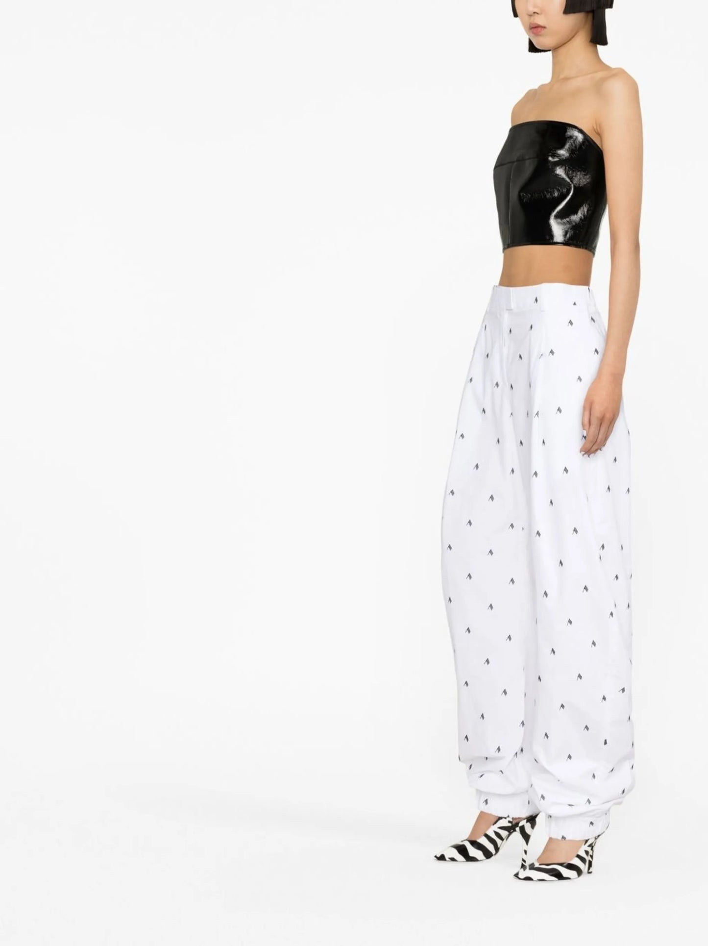 Rey logo-print wide-leg trousers