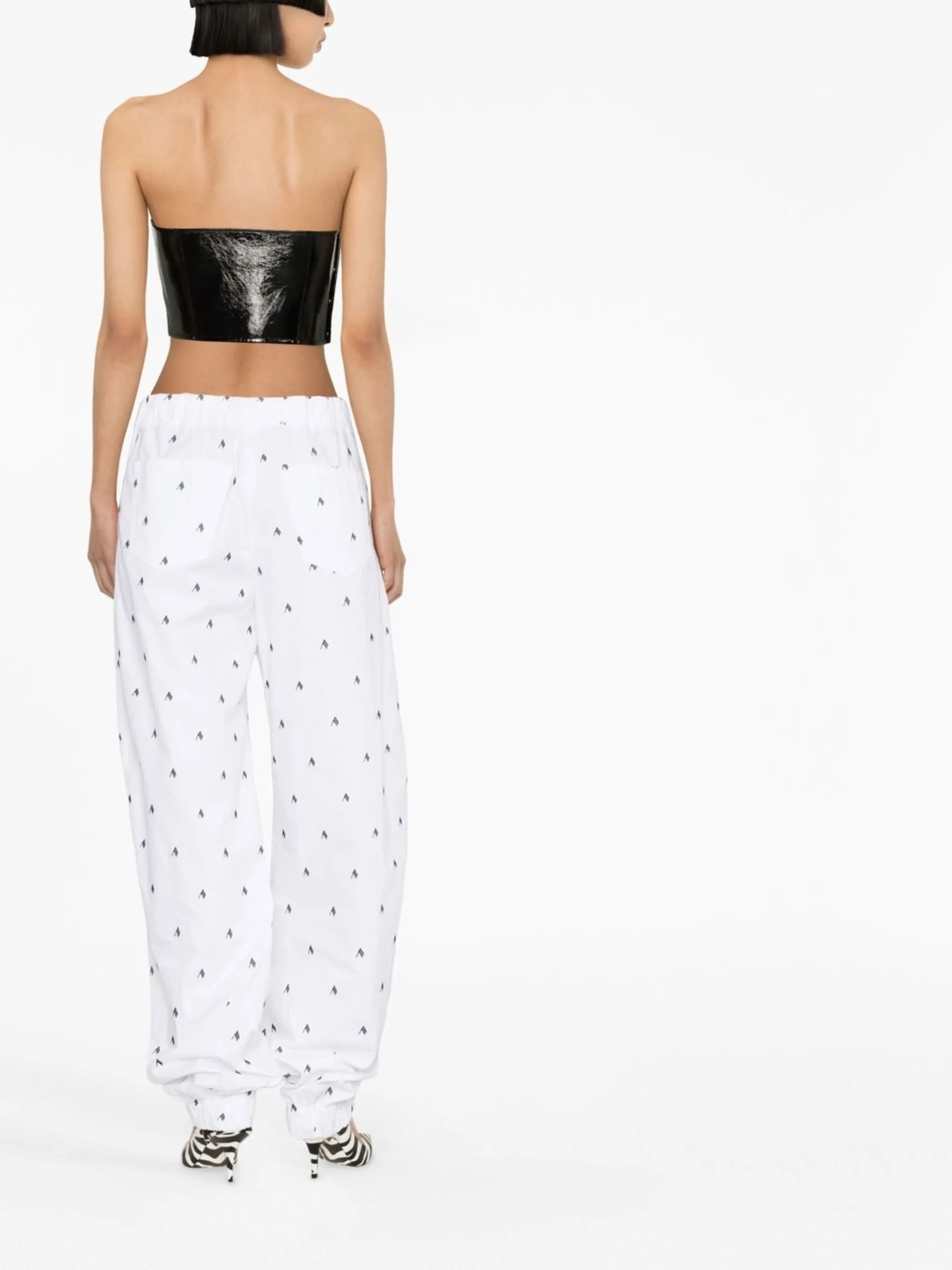 Rey logo-print wide-leg trousers