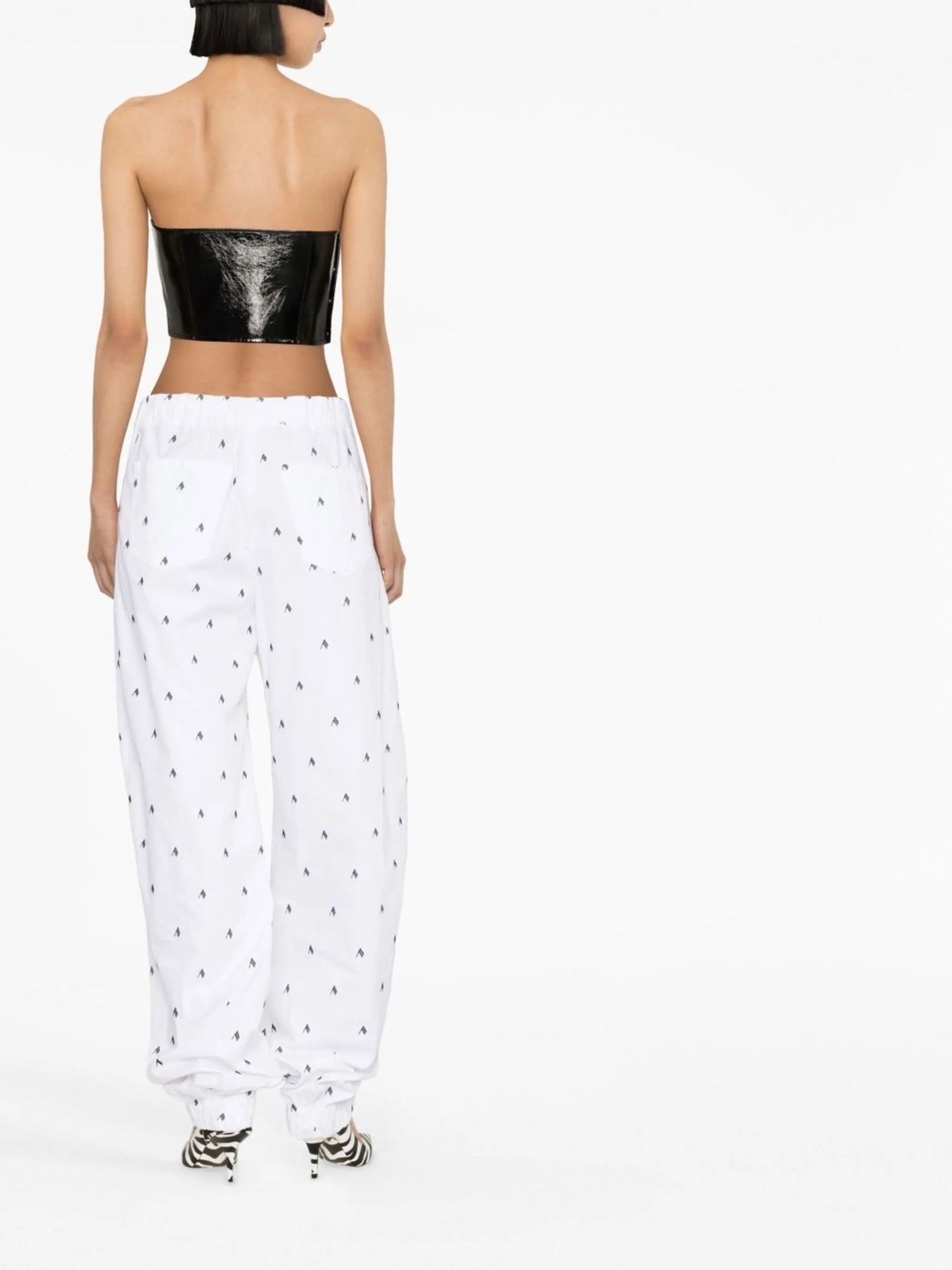 Rey logo-print wide-leg trousers
