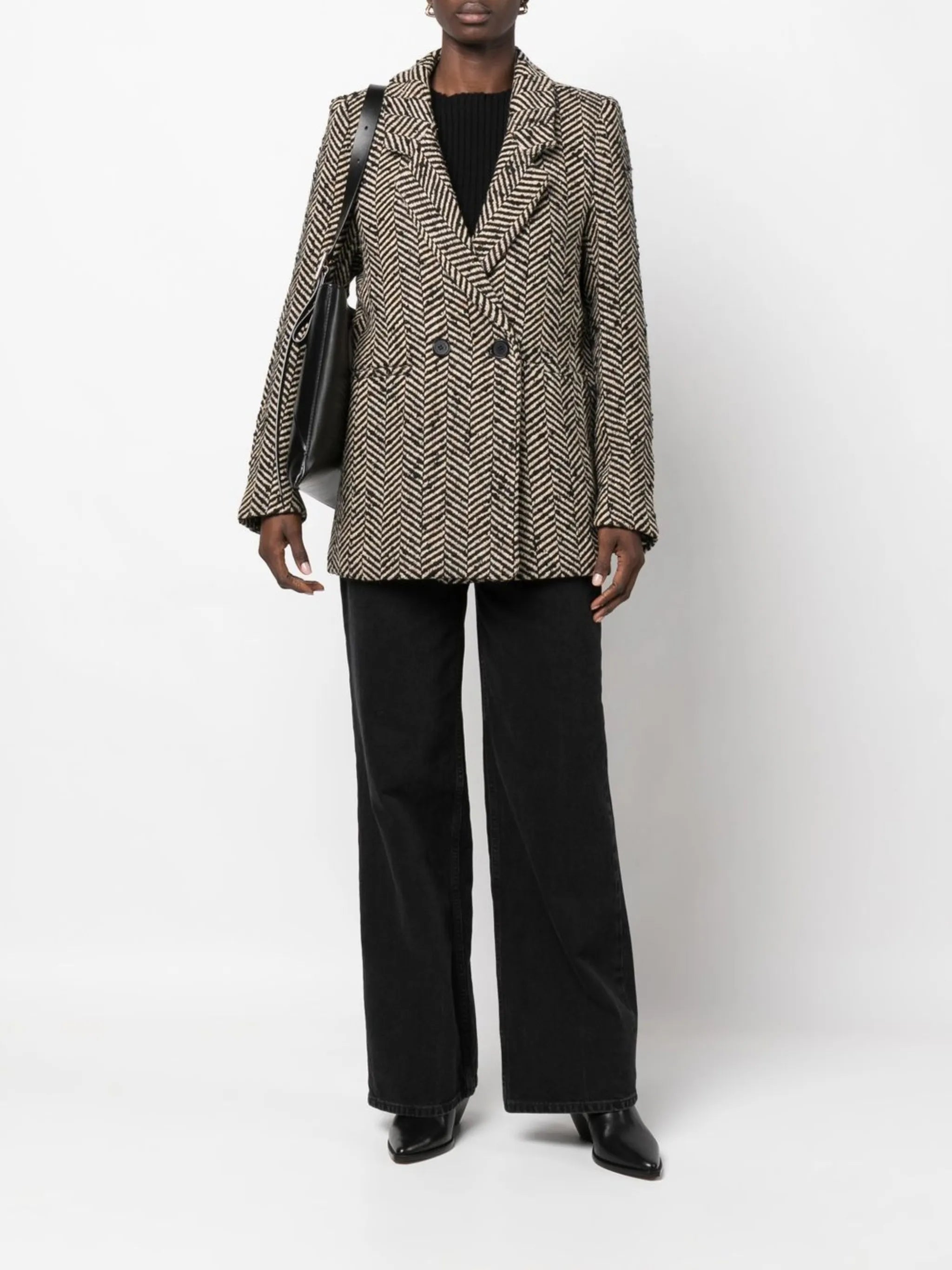 Diana fishbone-pattern blazer