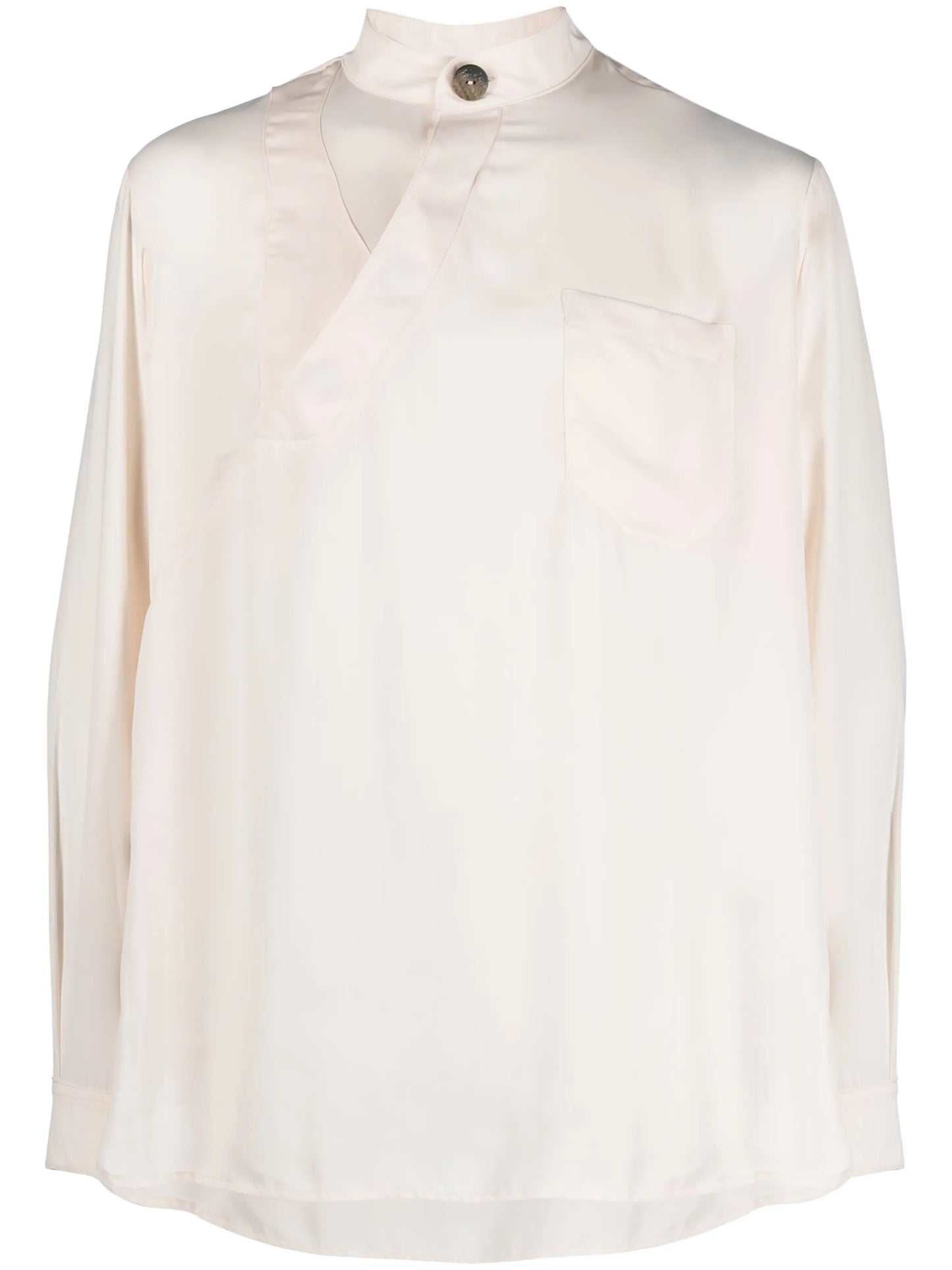 Asymmetric long-sleeved shirt