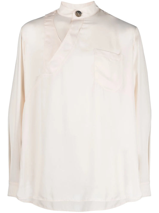 Asymmetric long-sleeved shirt