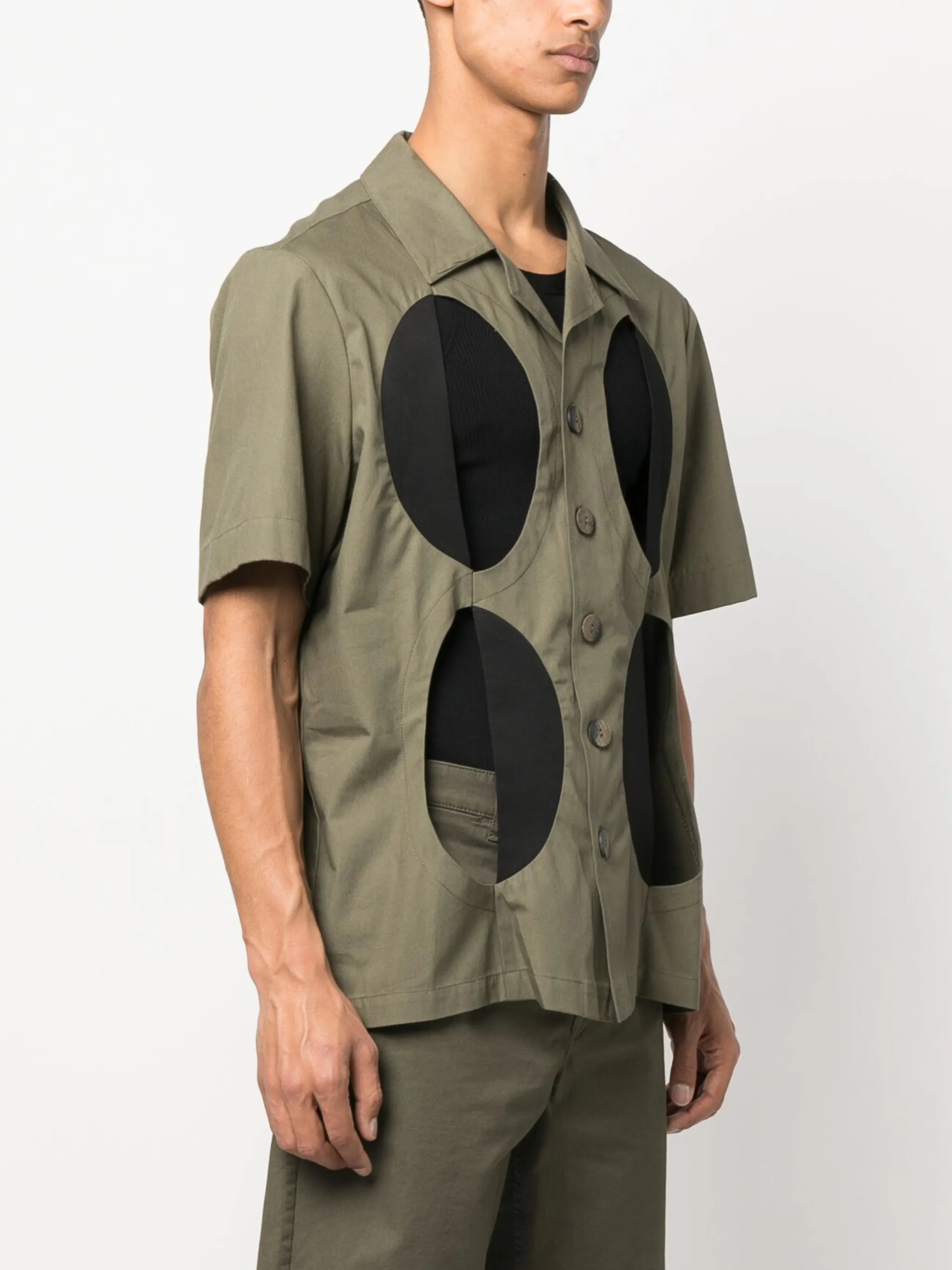 cut-out short-sleeved shirt