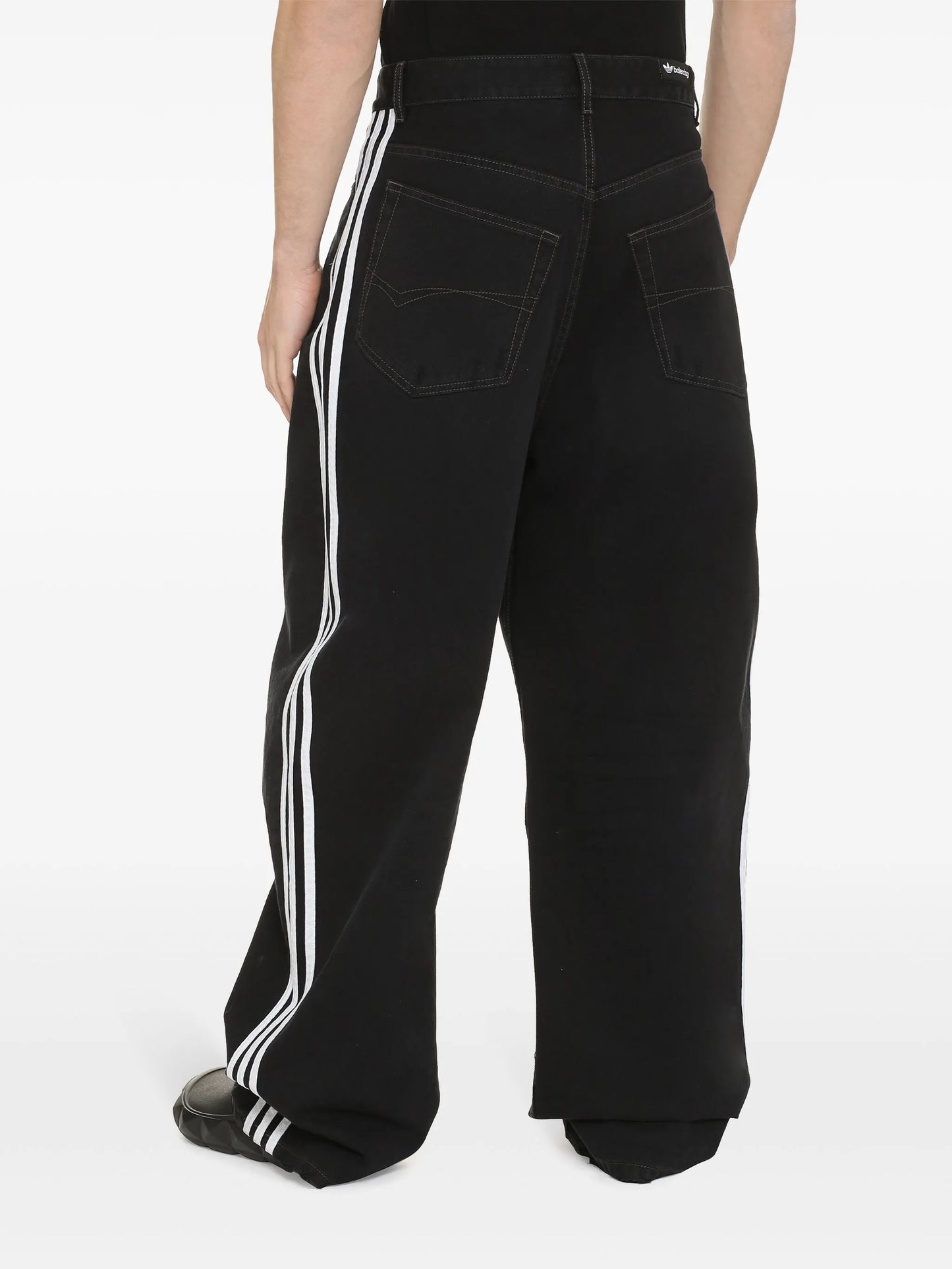 x adidas side-stripe straight-leg jeans