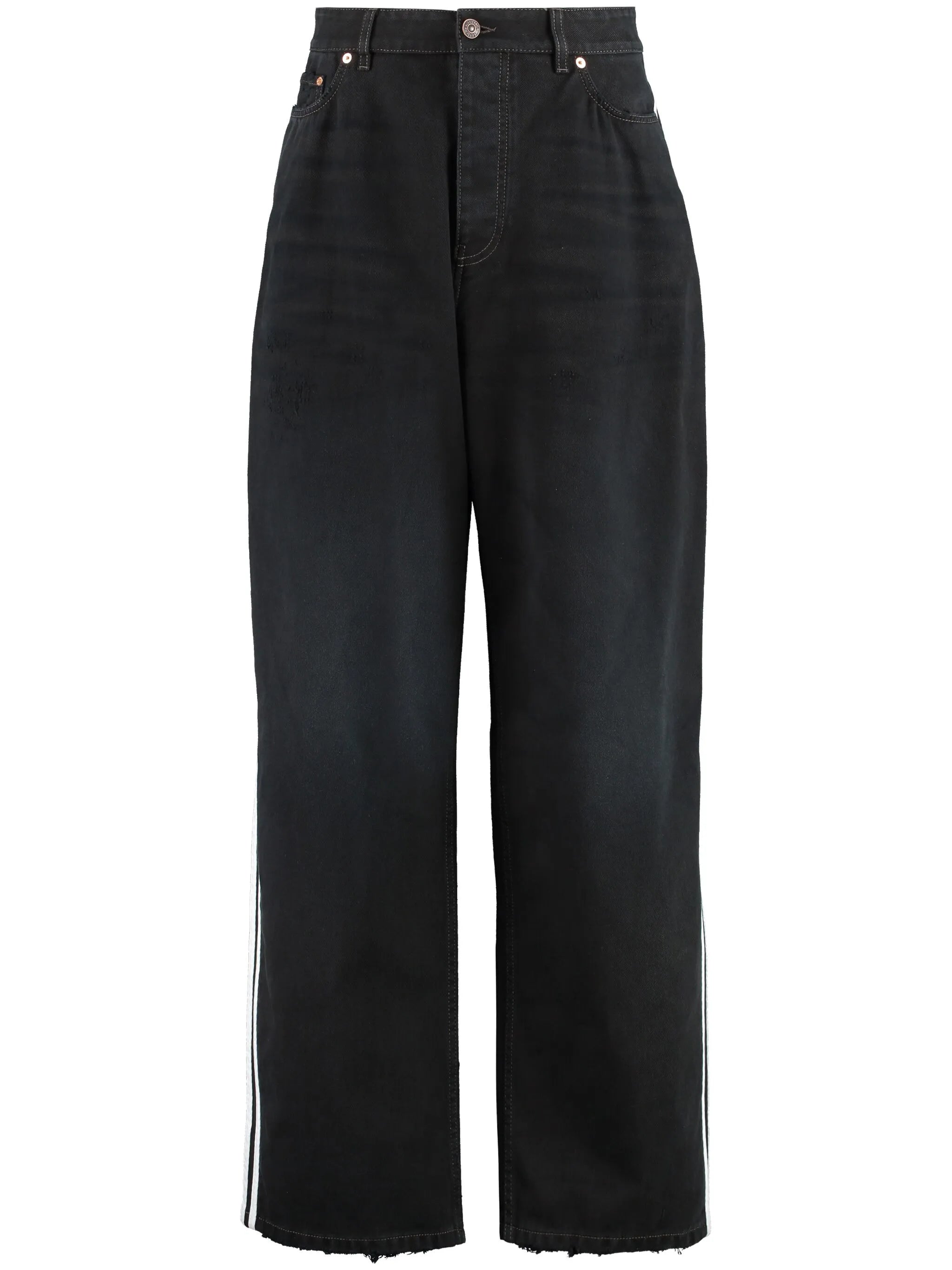 x adidas side-stripe straight-leg jeans