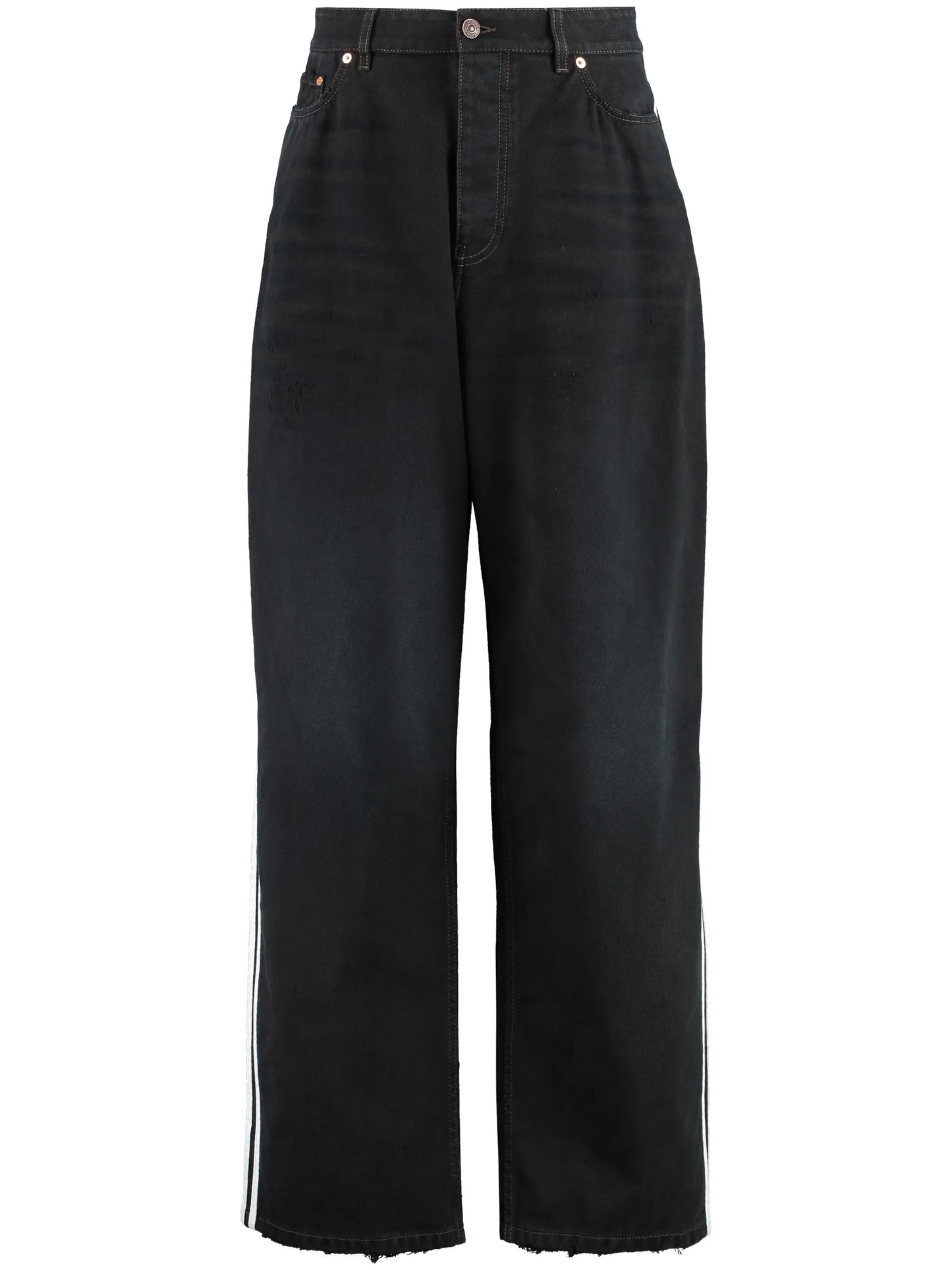x adidas side-stripe straight-leg jeans
