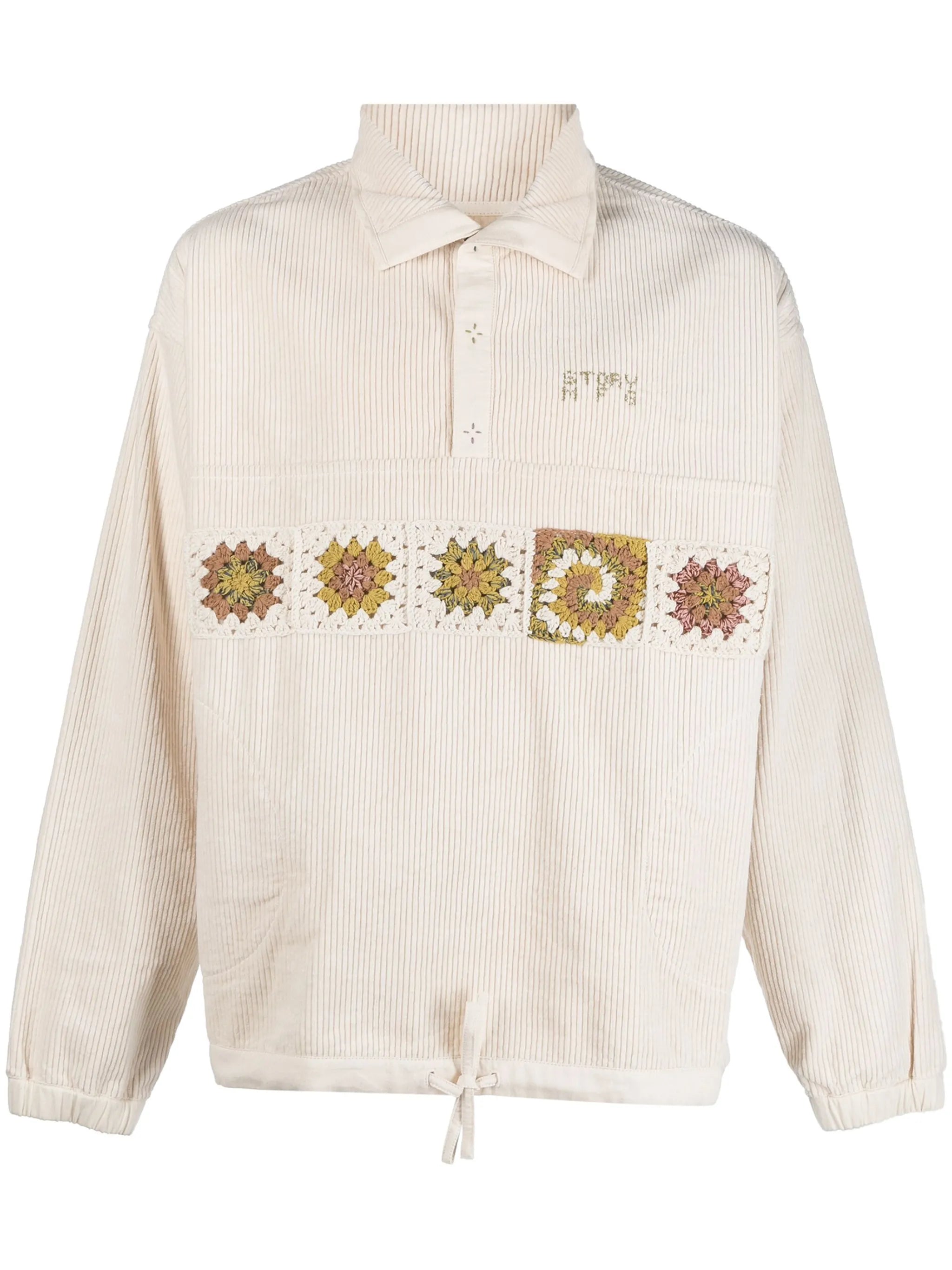 Polite crochet-knit jumper