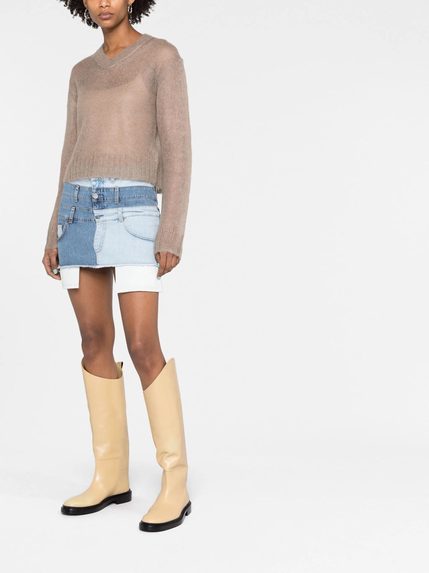 V-neck knitted sweater