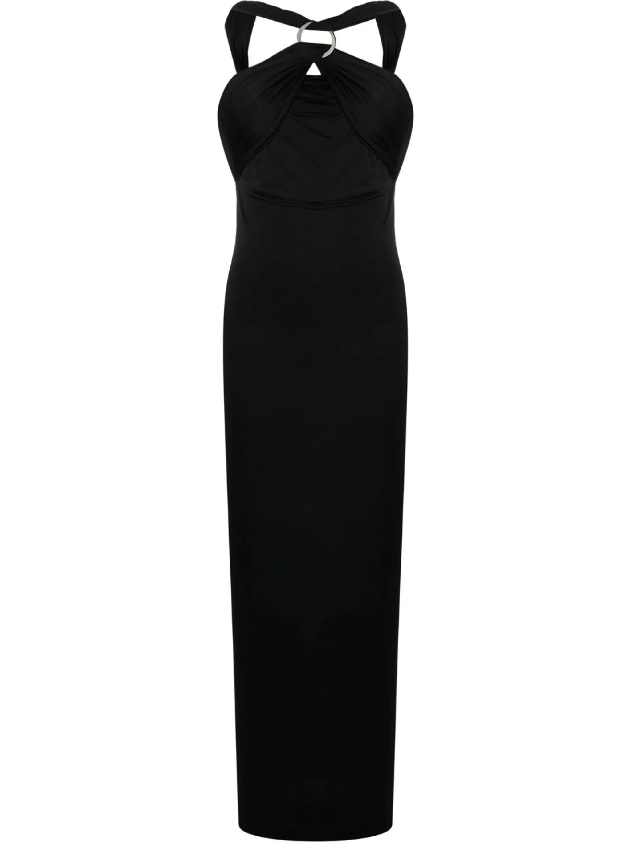 draped halterneck dress