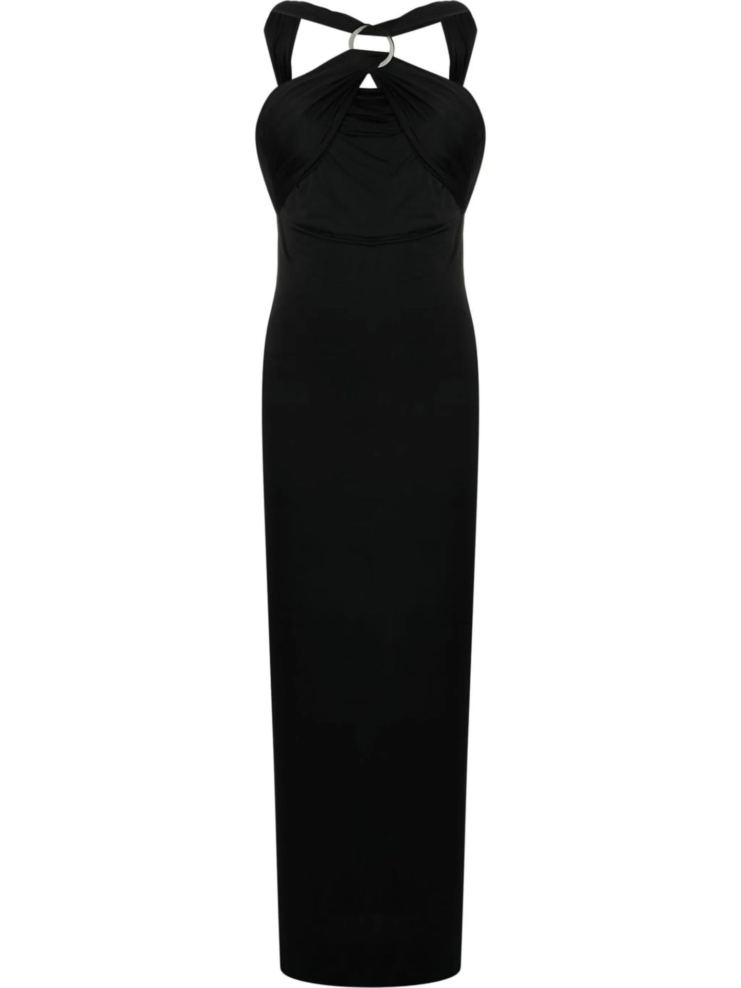 draped halterneck dress