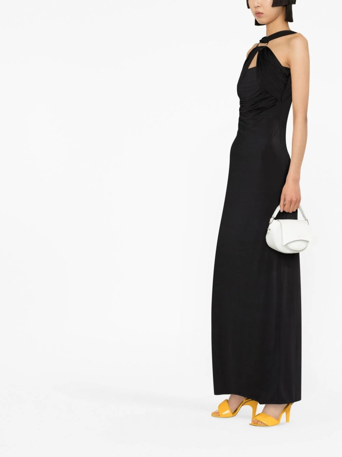 draped halterneck dress