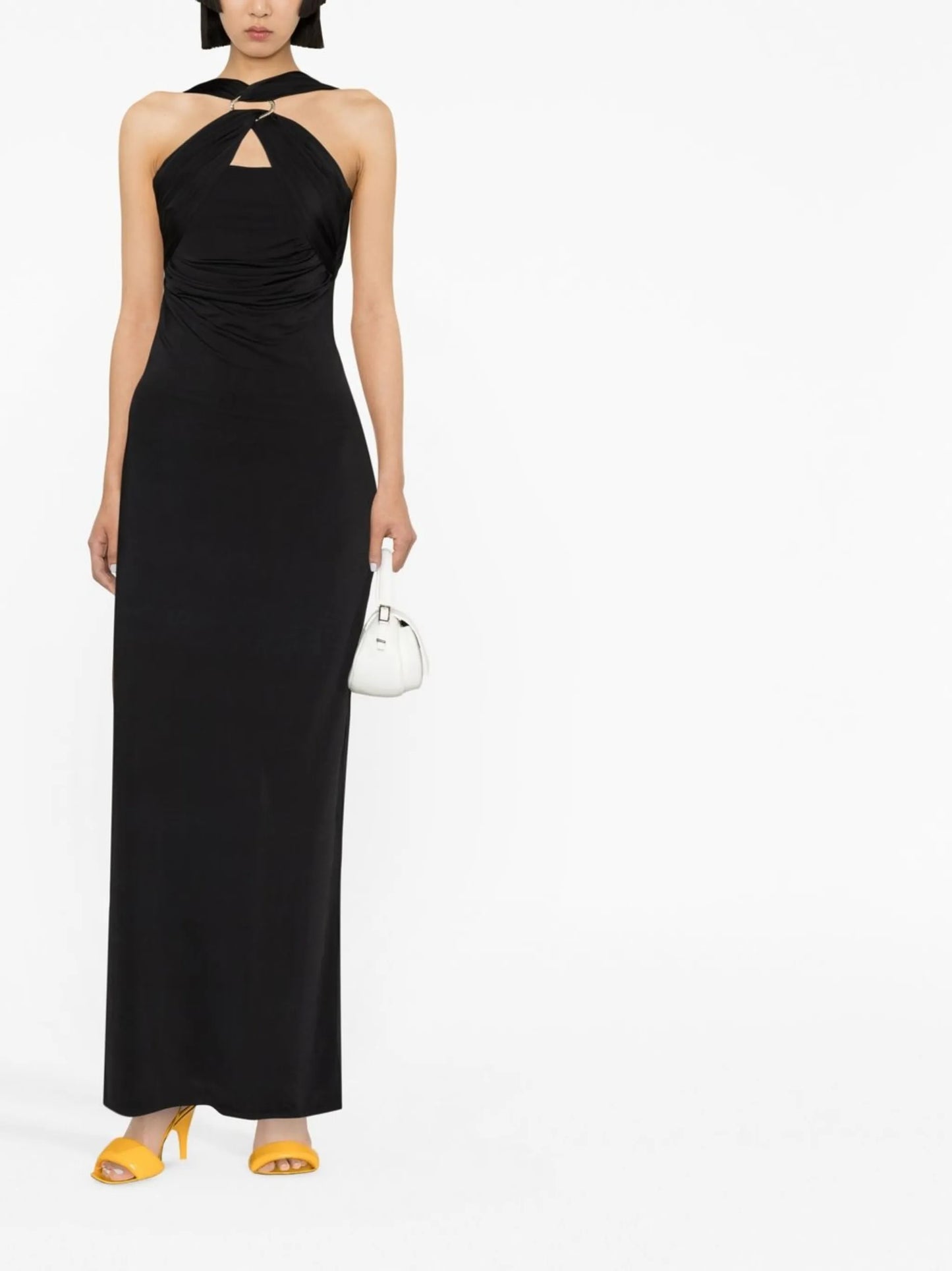 draped halterneck dress