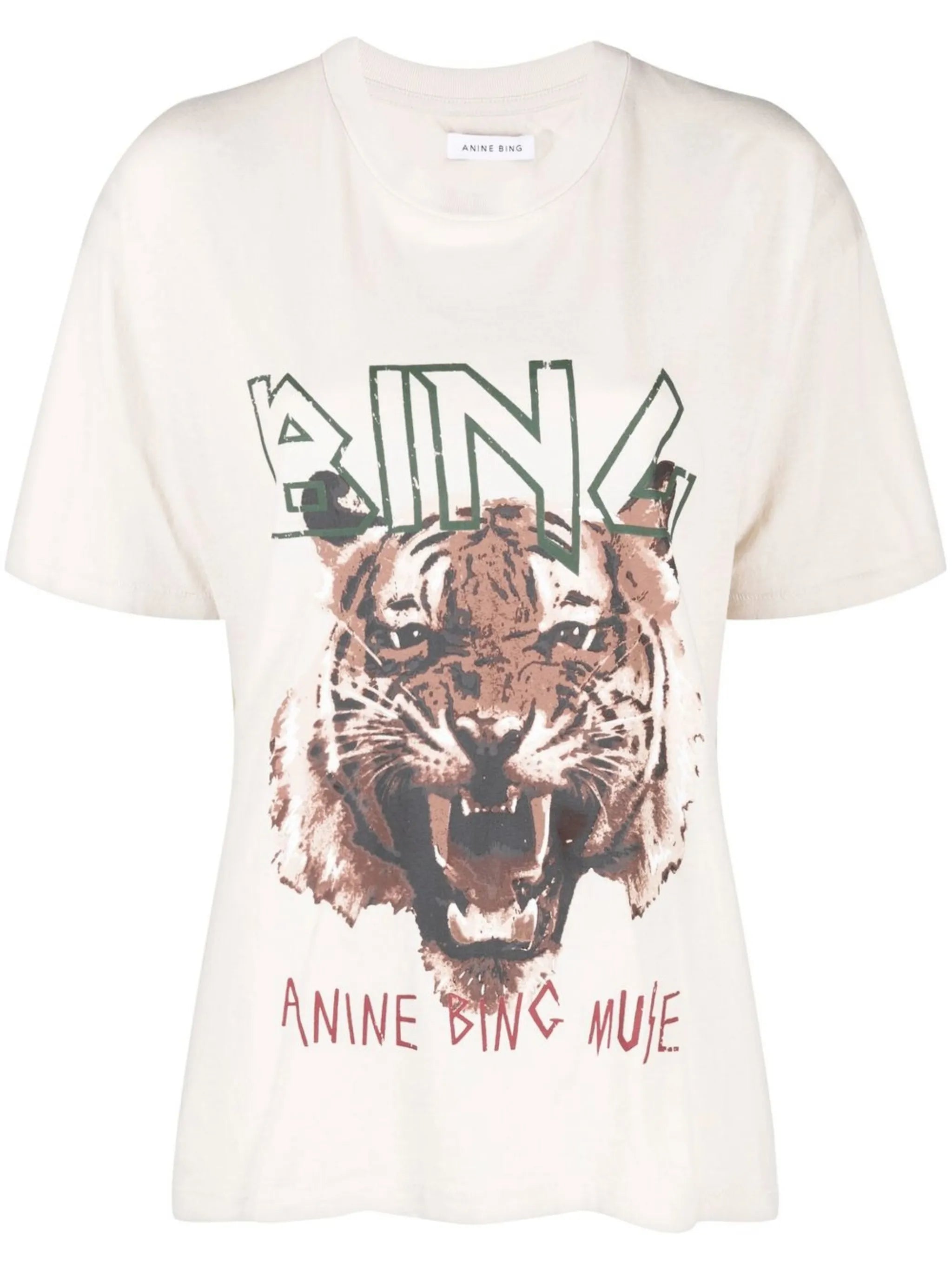 Tiger-print organic-cotton T-shirt