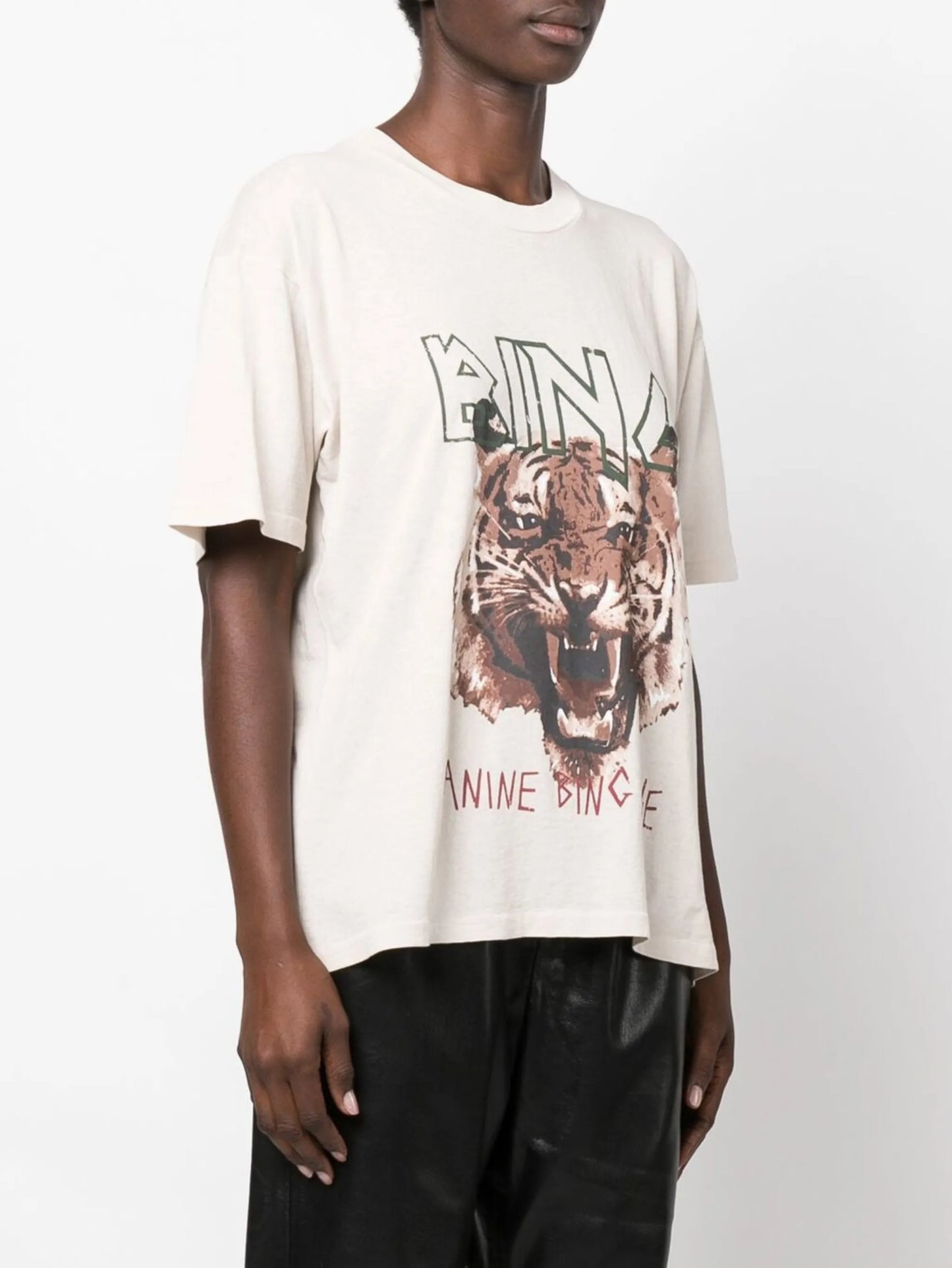 Tiger-print organic-cotton T-shirt