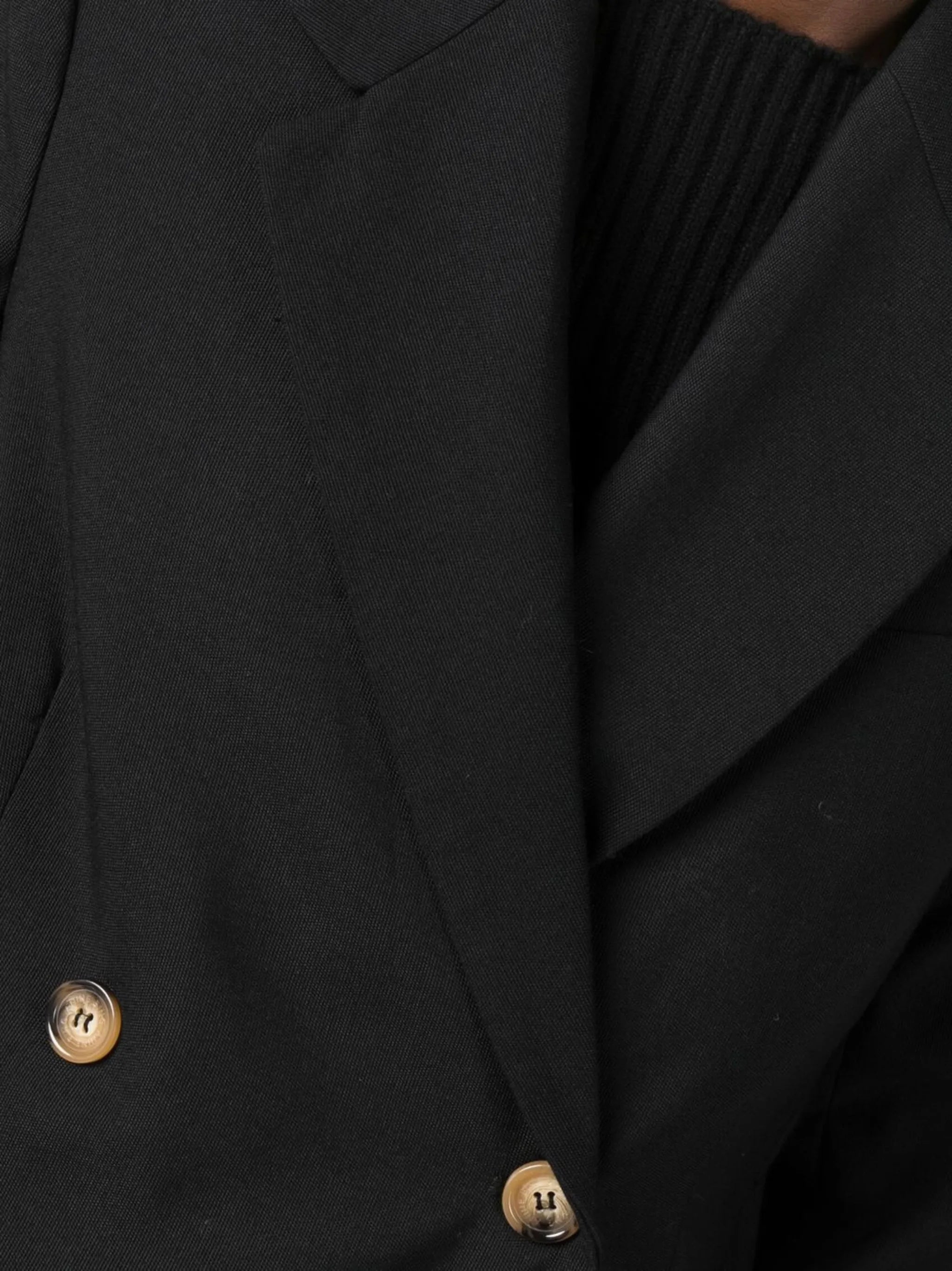 notched-lapel double-breasted blazer
