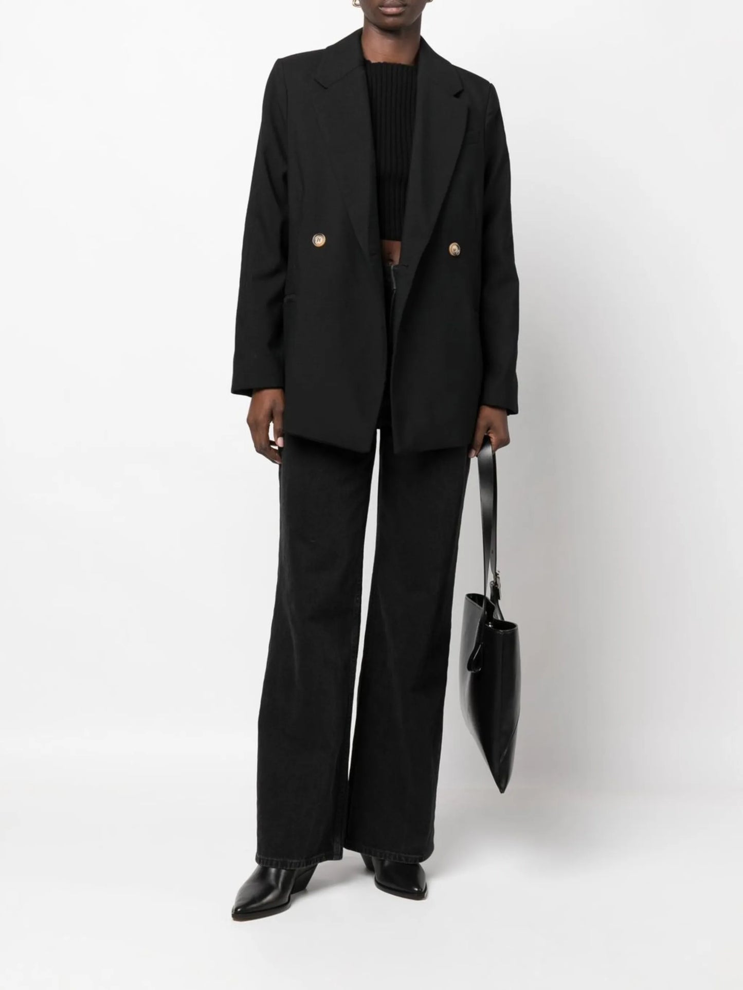 notched-lapel double-breasted blazer