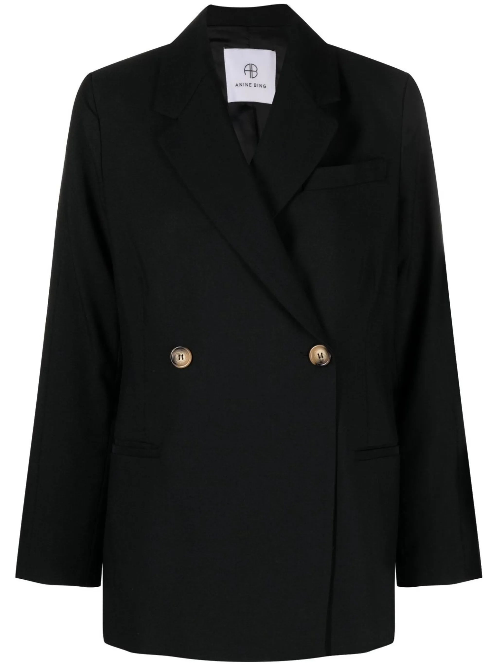 notched-lapel double-breasted blazer