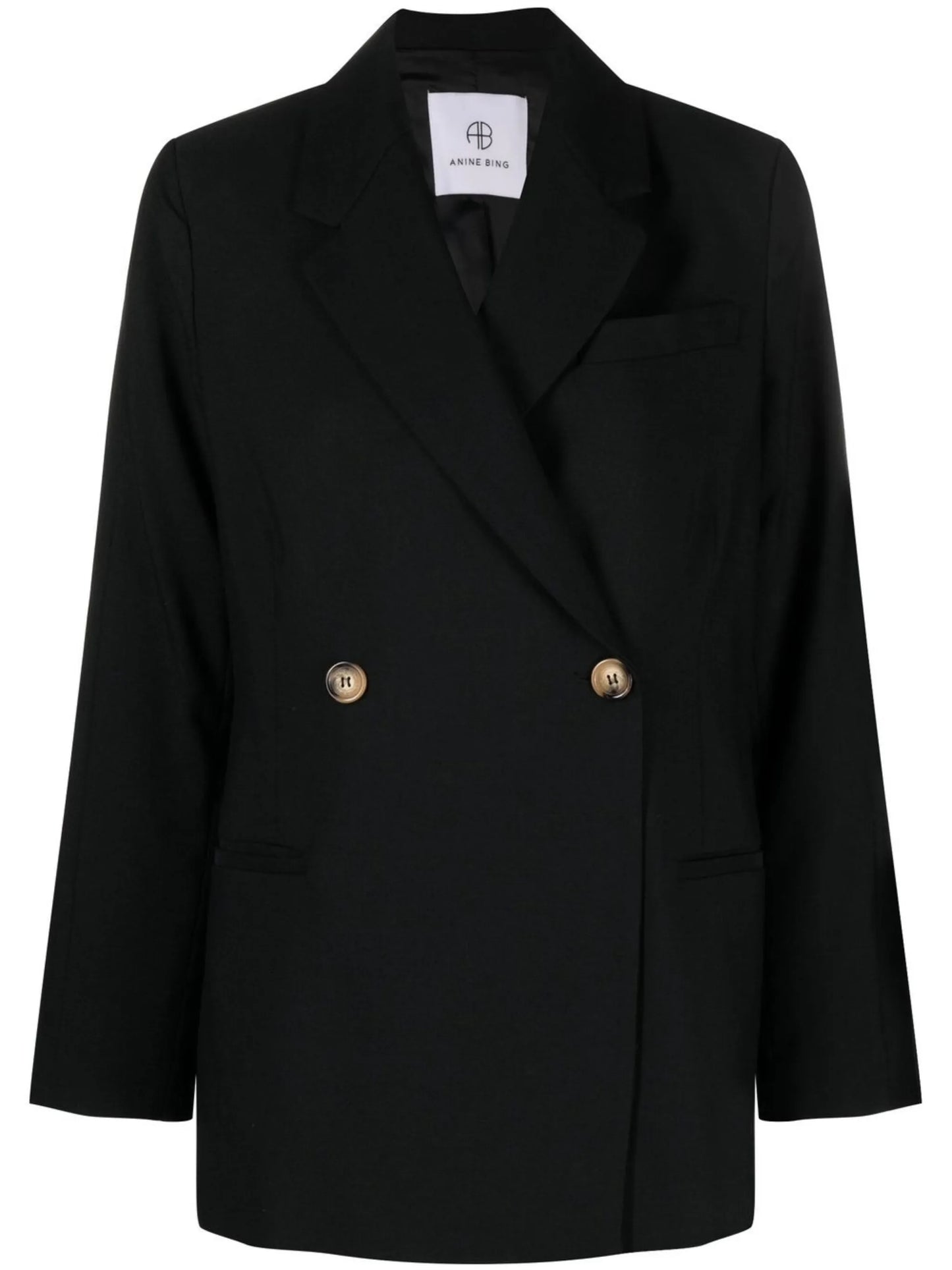 notched-lapel double-breasted blazer