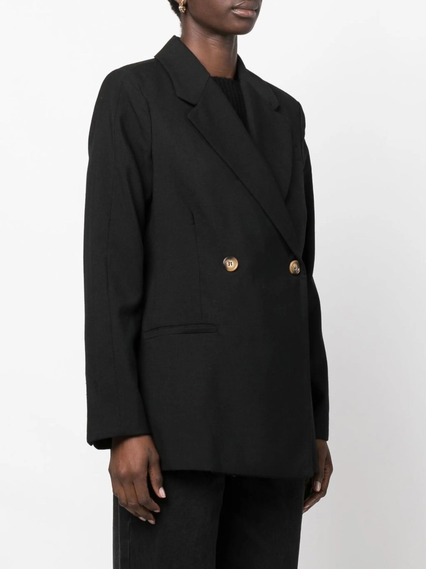 notched-lapel double-breasted blazer