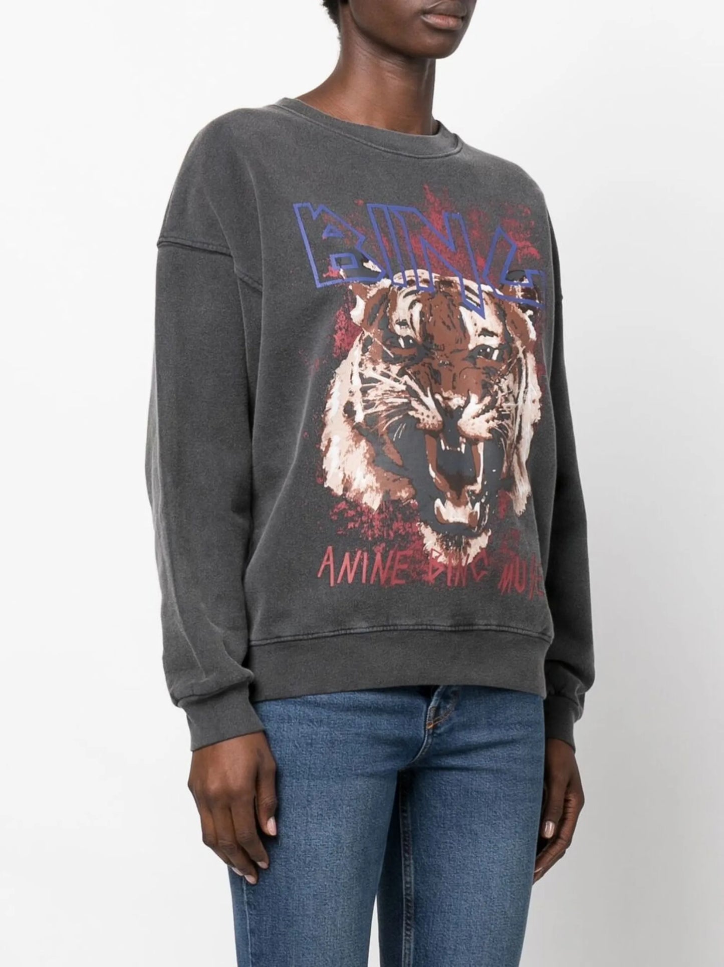 Tiger garment-dyed sweatshirt