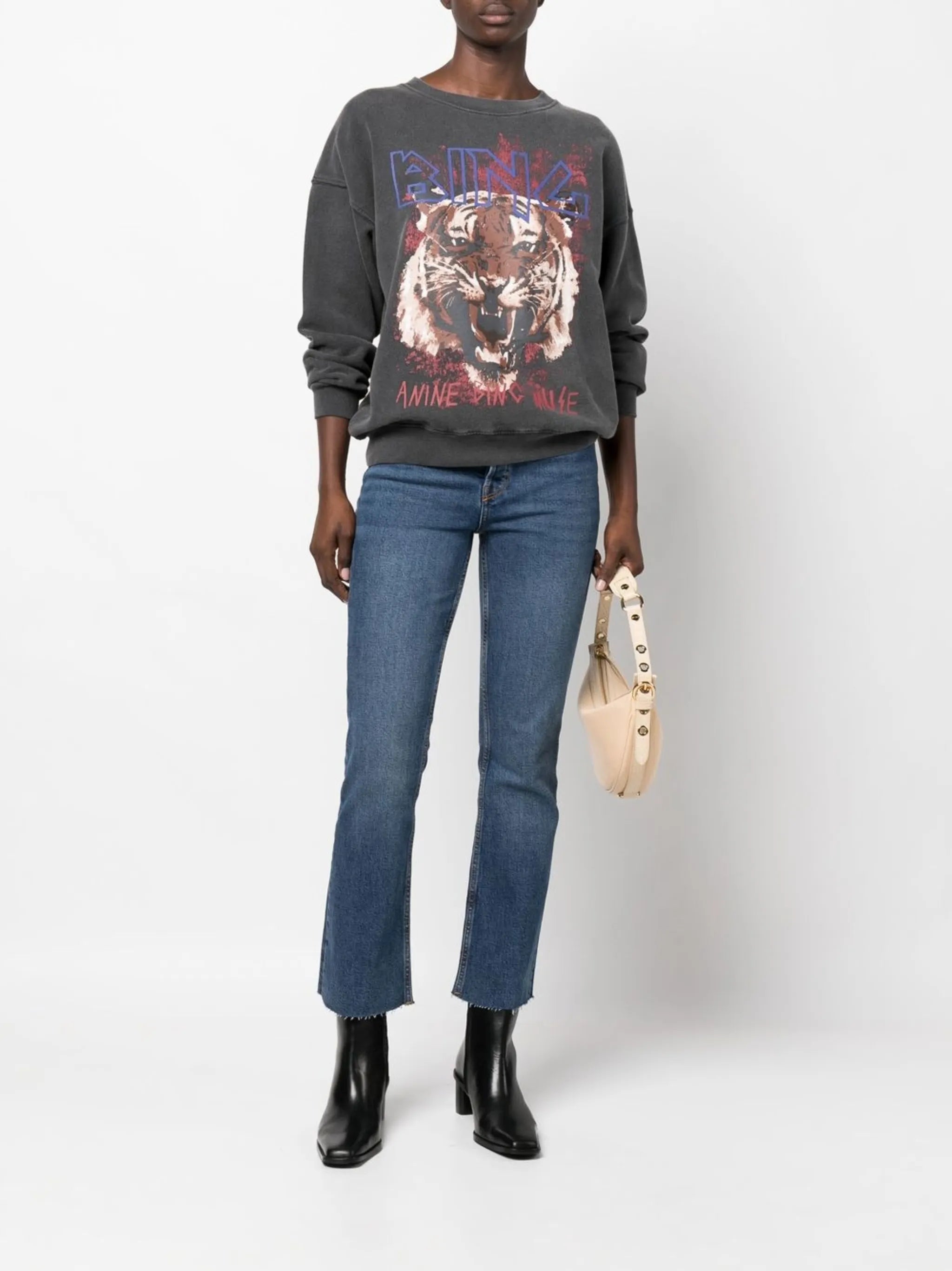 Tiger garment-dyed sweatshirt