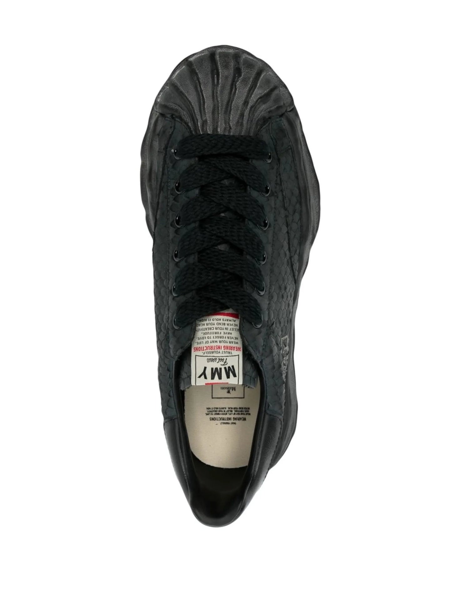 distressed-finish low-top sneakers