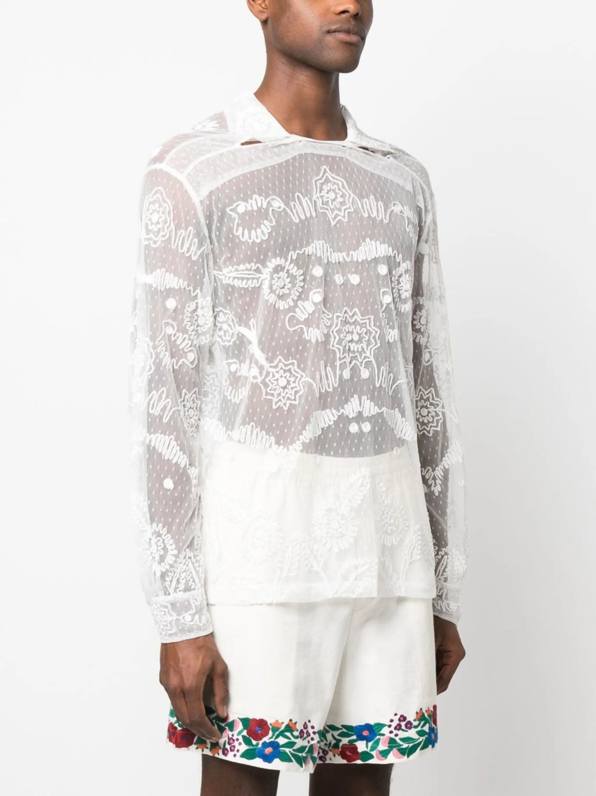 contour-ribbon pullover shirt