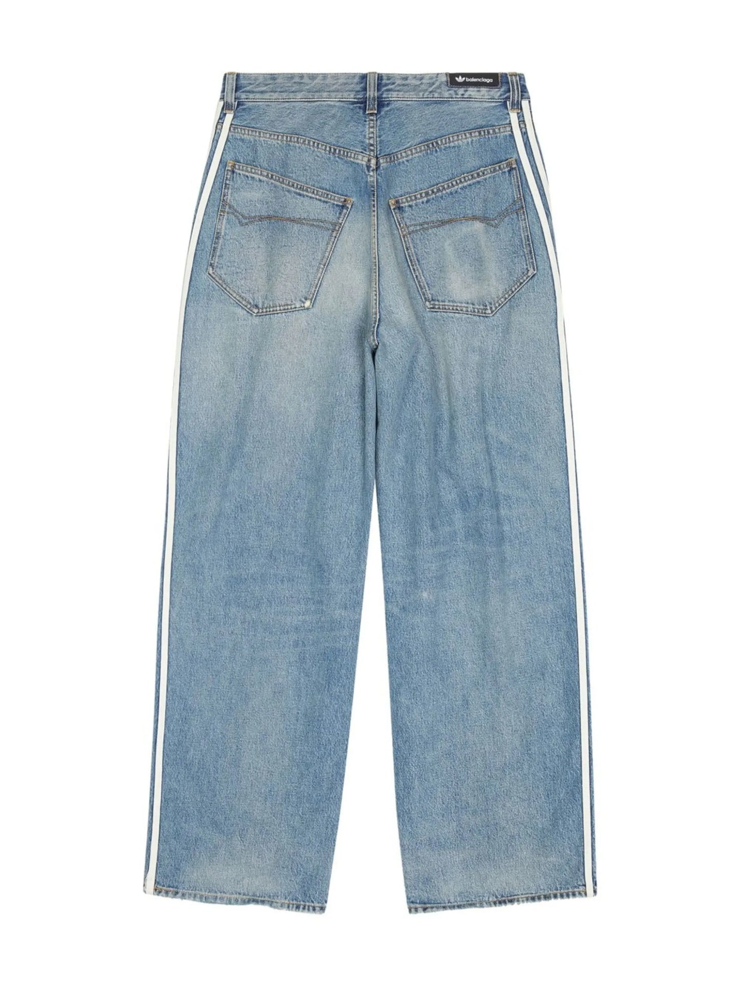 x adidas side-stripe straight-leg jeans