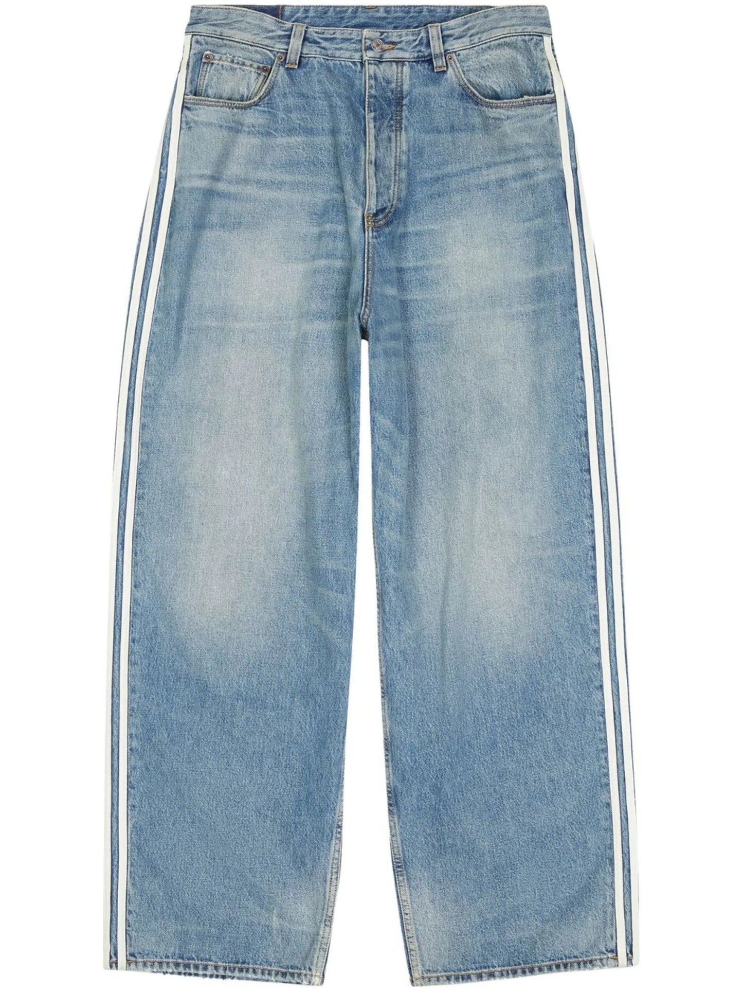 x adidas side-stripe straight-leg jeans