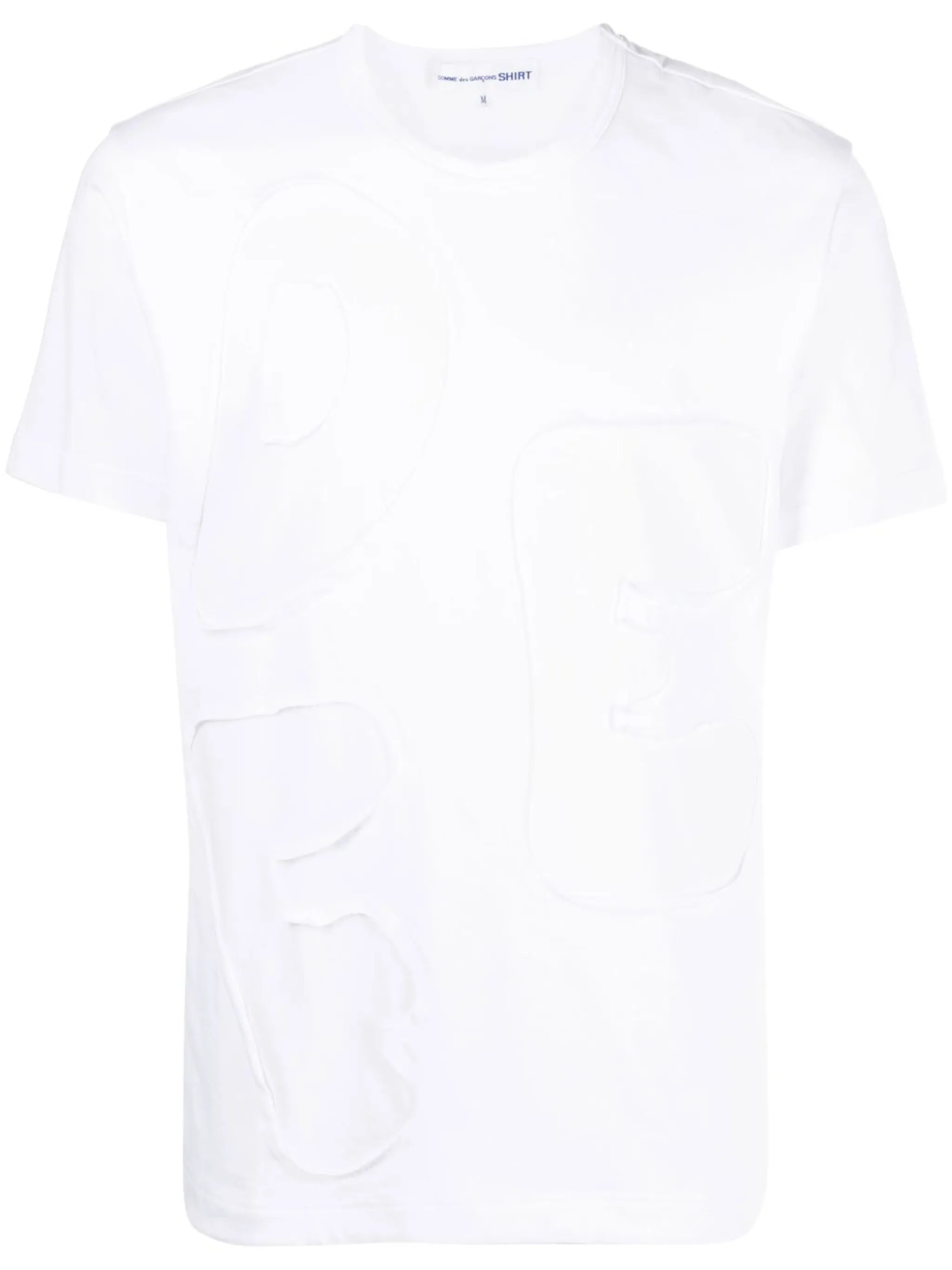 lettering-appliqué cotton T-shirt