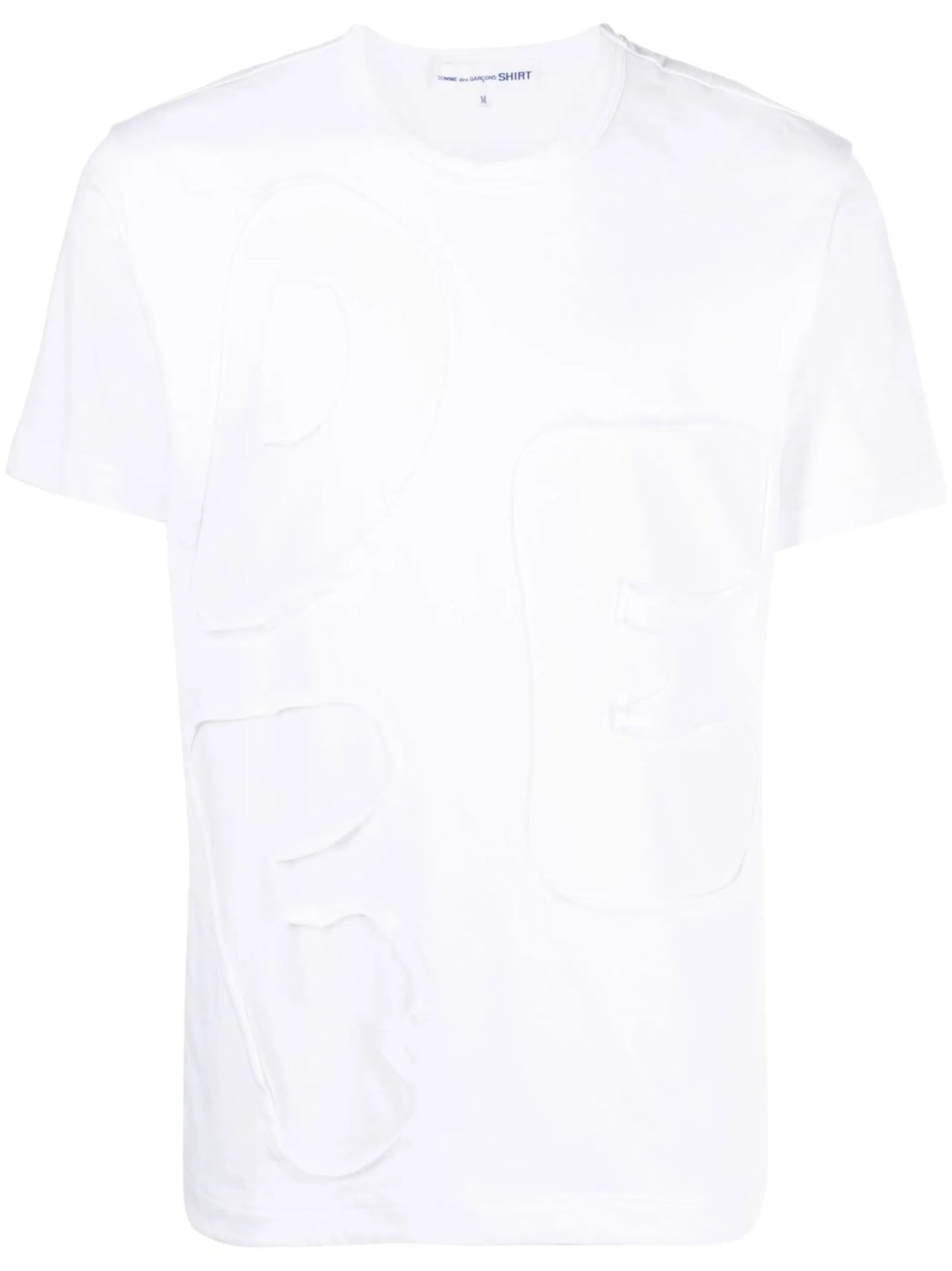 lettering-appliqué cotton T-shirt