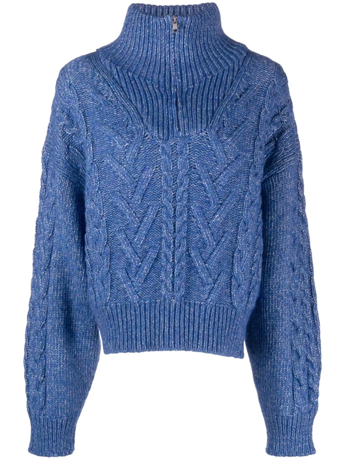 high-neck ribbed-knit jumper