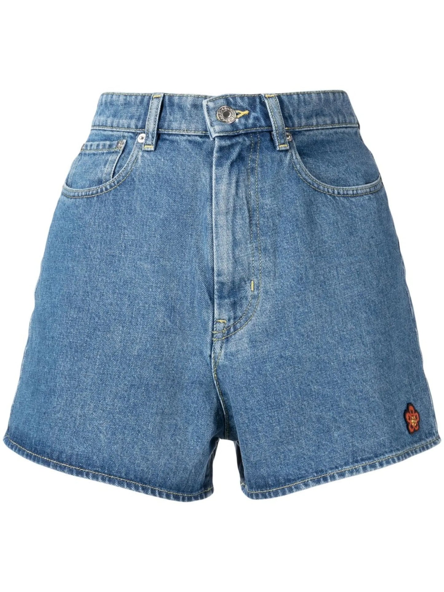 high-waisted denim shorts