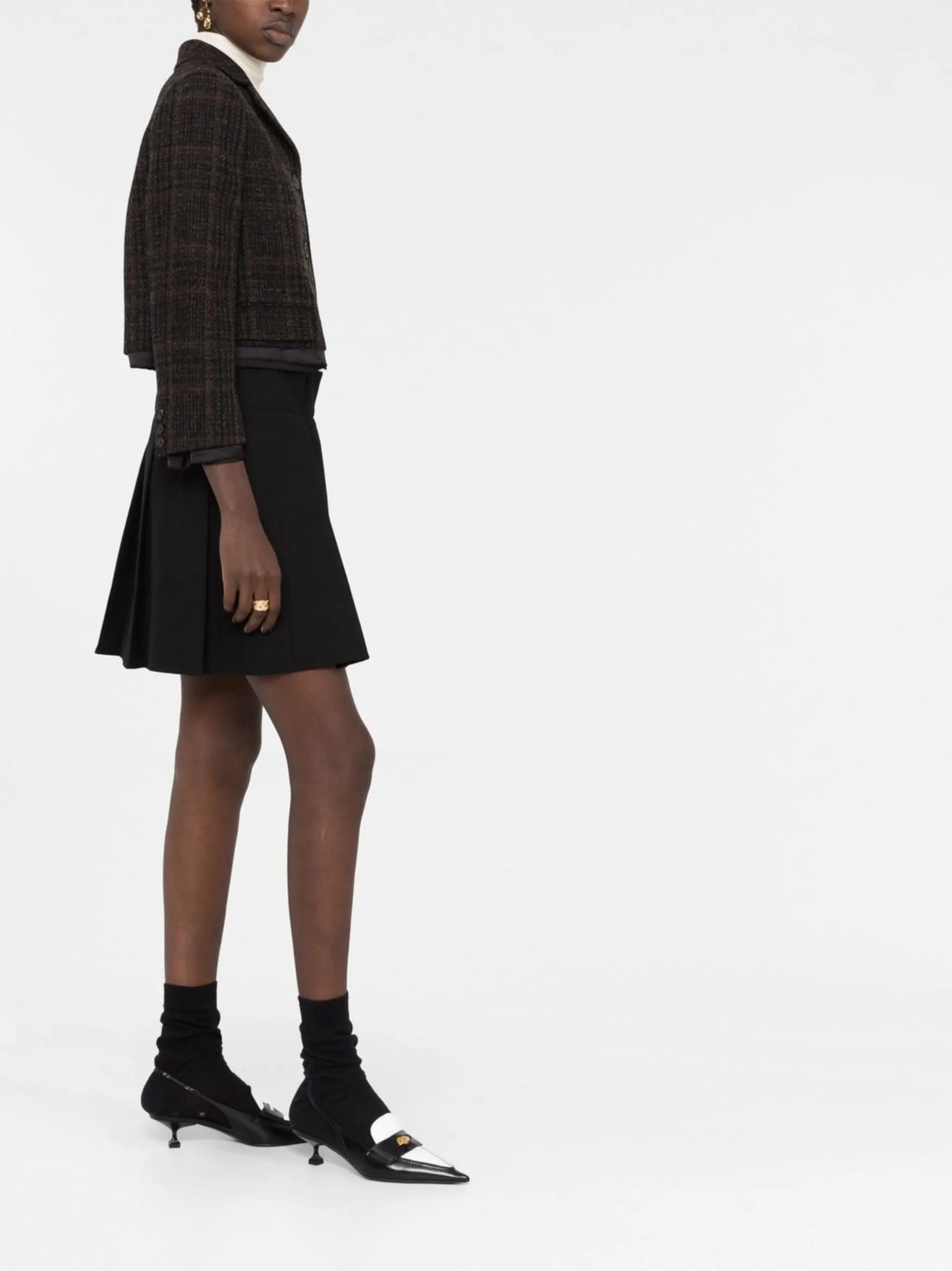 check-pattern virgin wool jacket