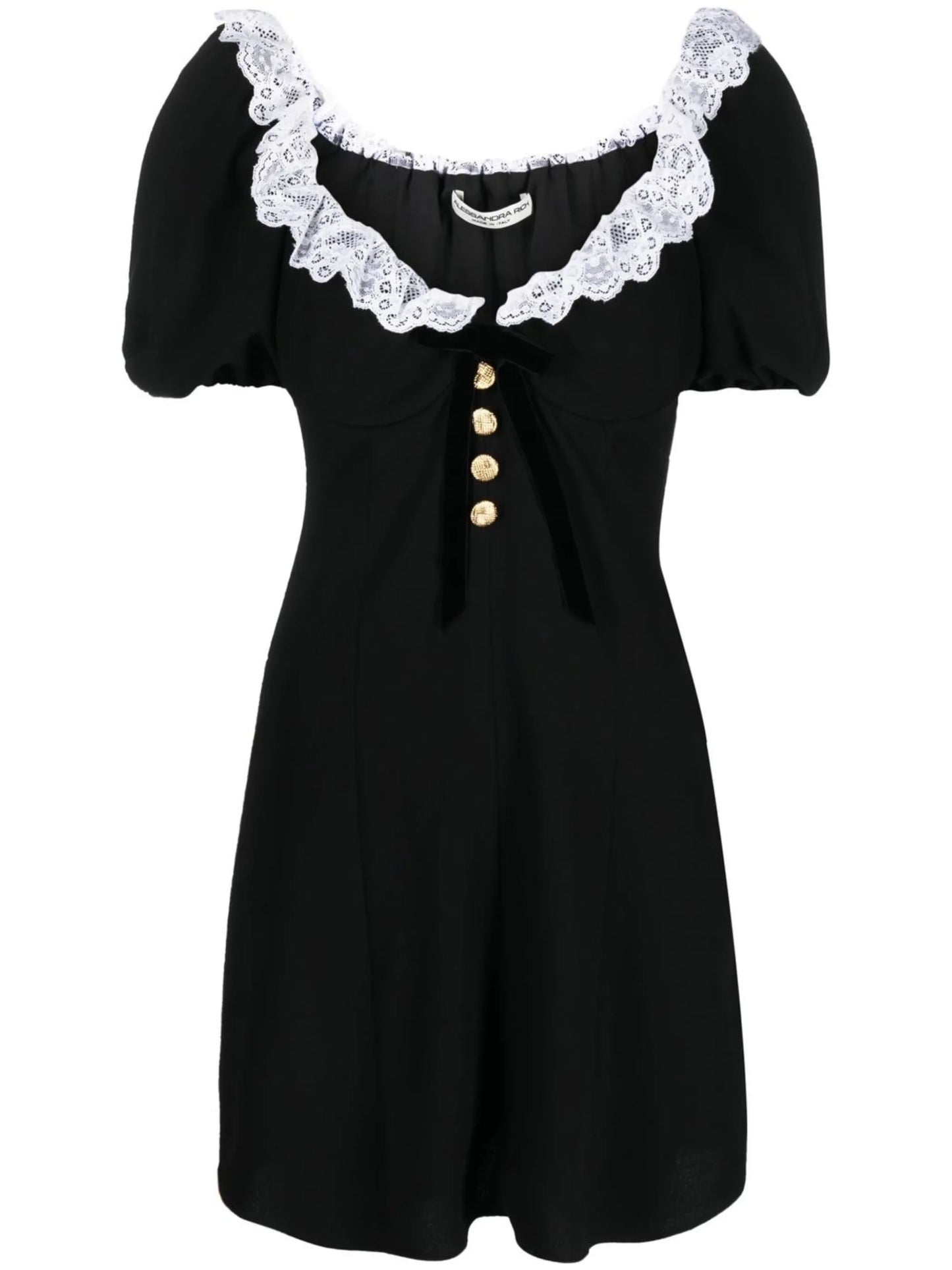 lace-trim off-shoulder dress