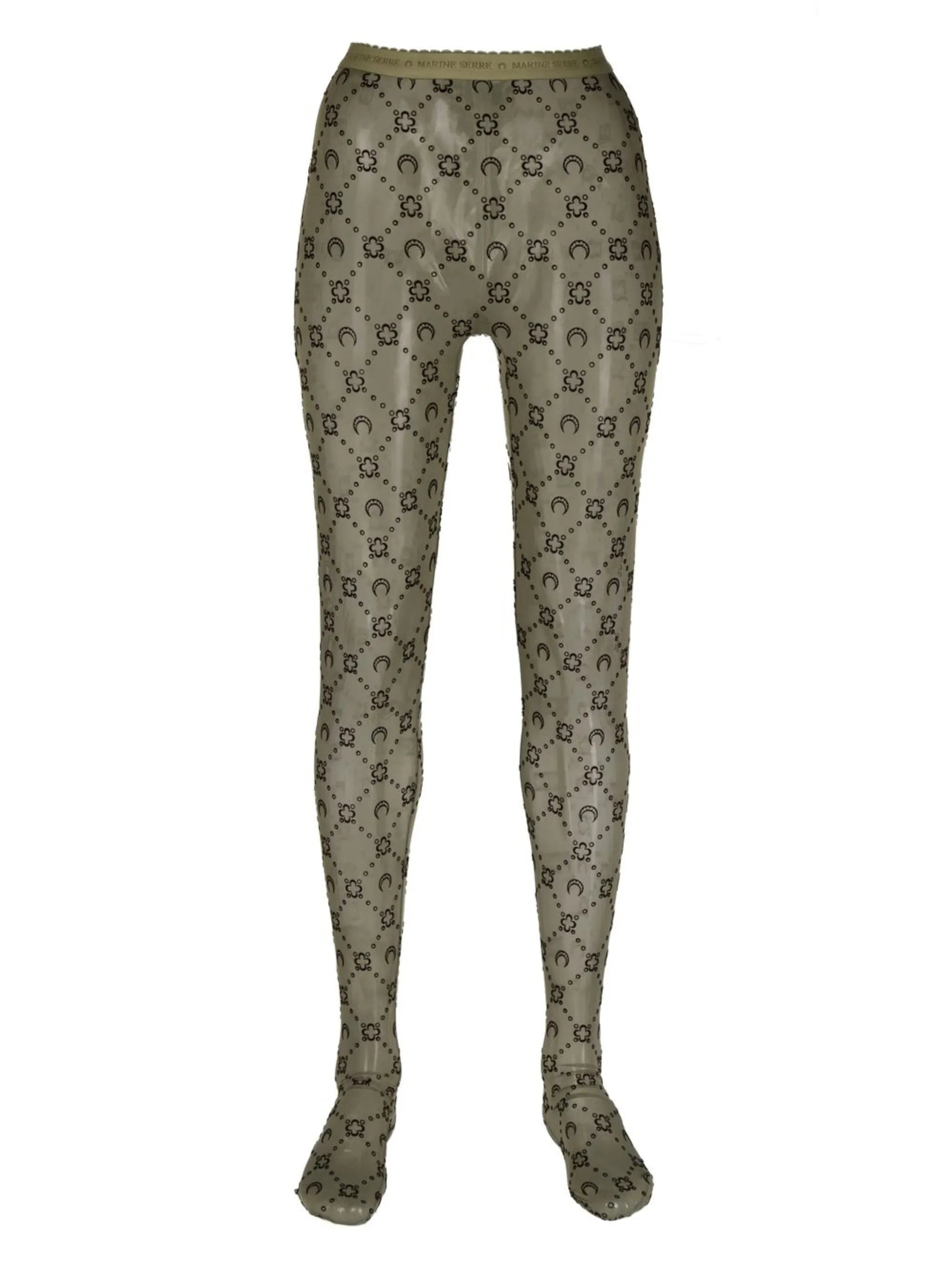 flocked-monogram tights