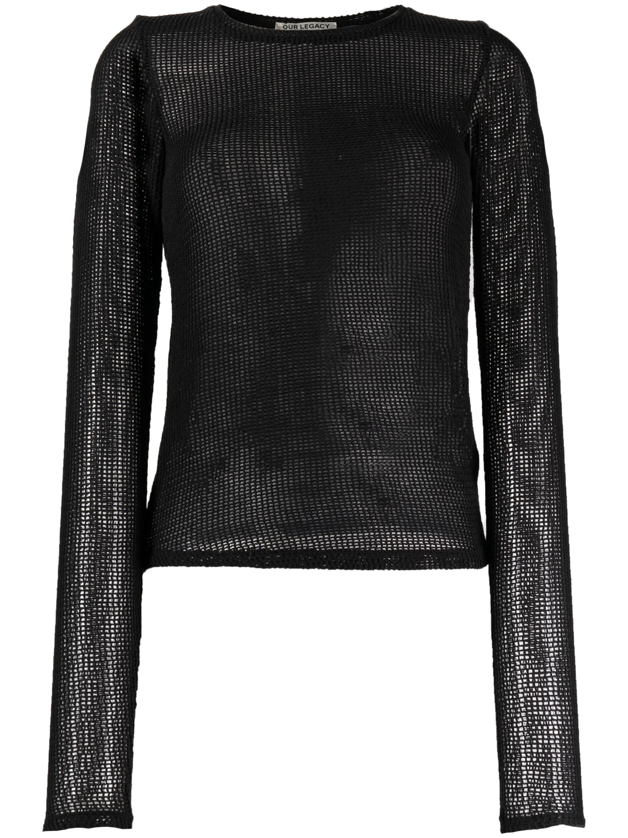 open-knit long-sleeve top