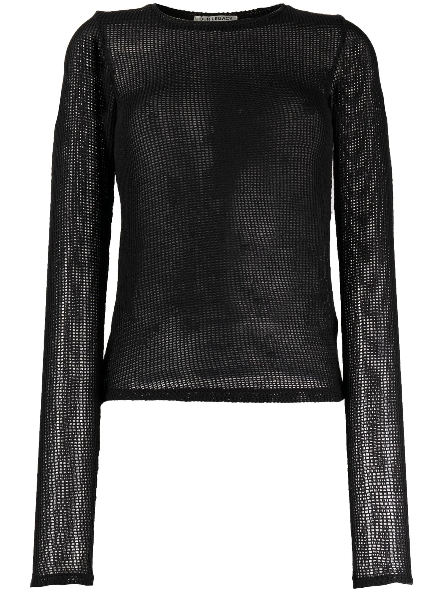 open-knit long-sleeve top