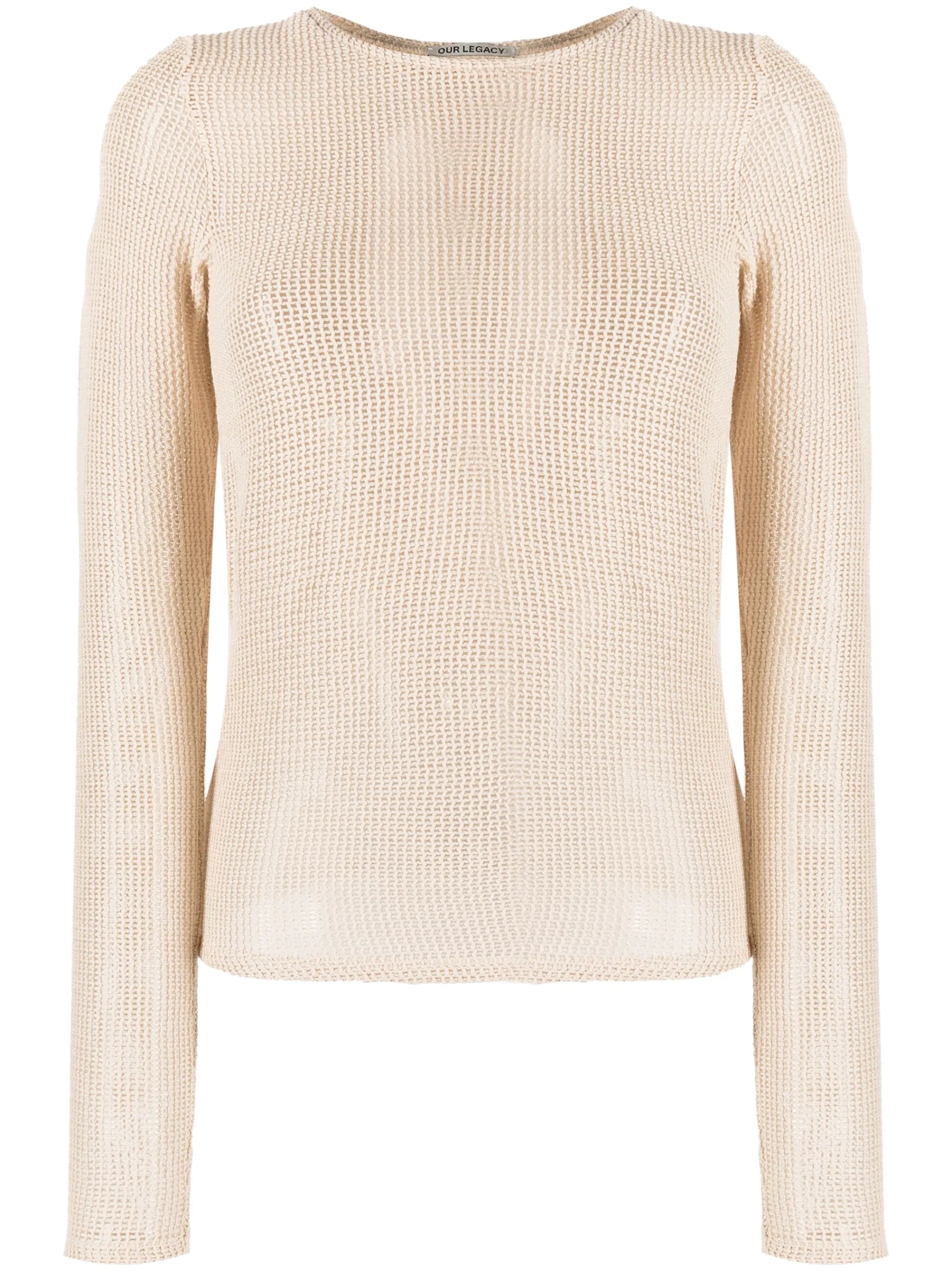 crew-neck open-knit jumper