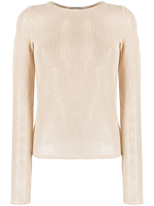 crew-neck open-knit jumper