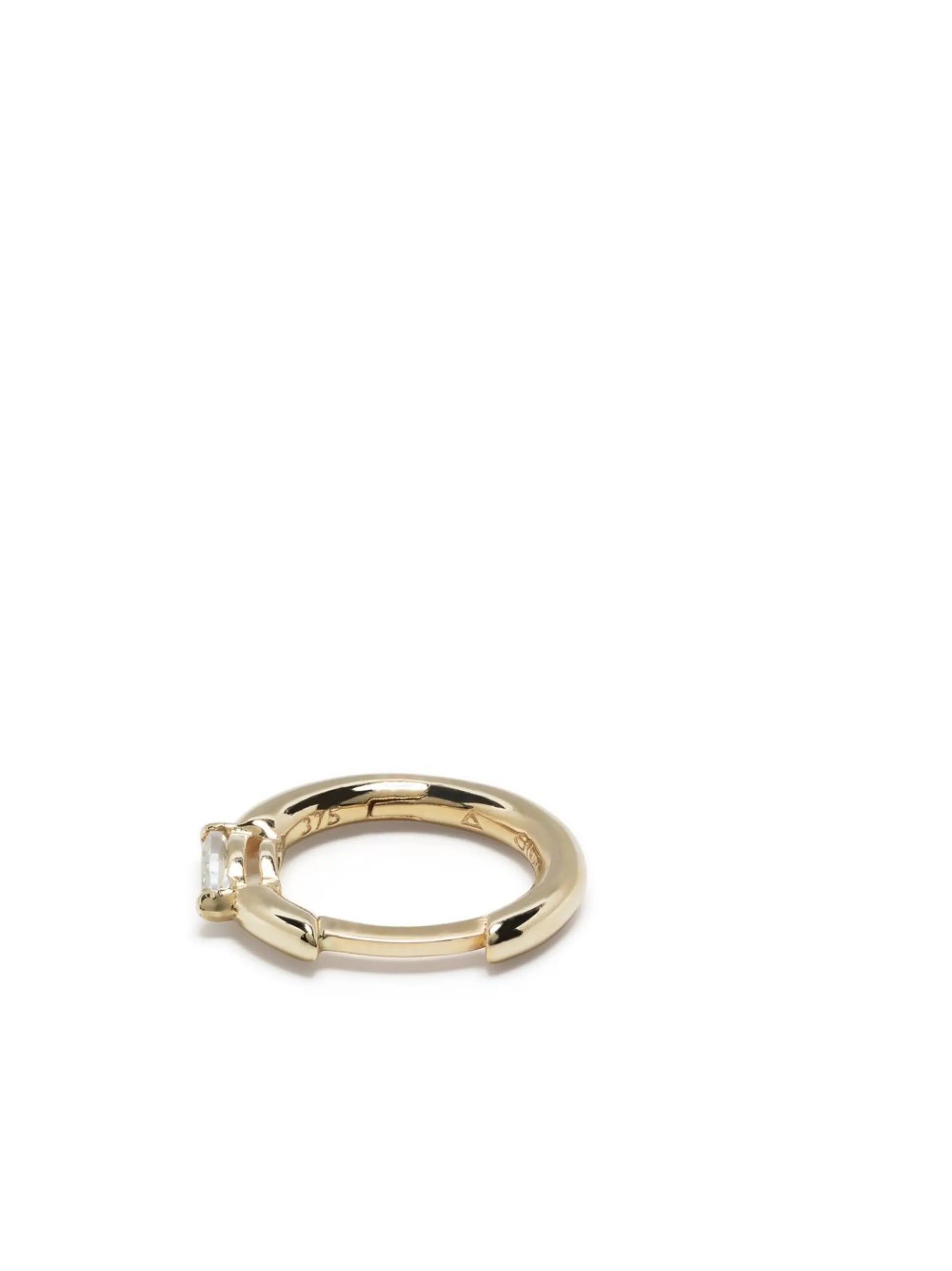 9kt yellow gold diamond huggie hoop
