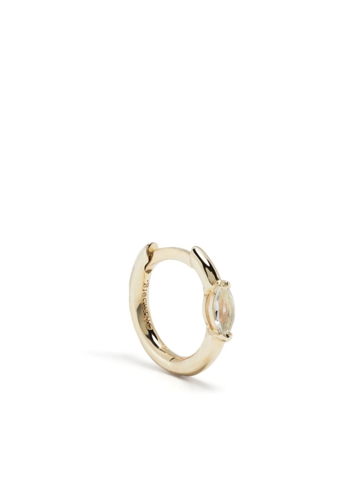 9kt yellow gold diamond huggie hoop