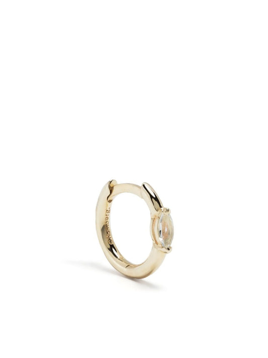 9kt yellow gold diamond huggie hoop
