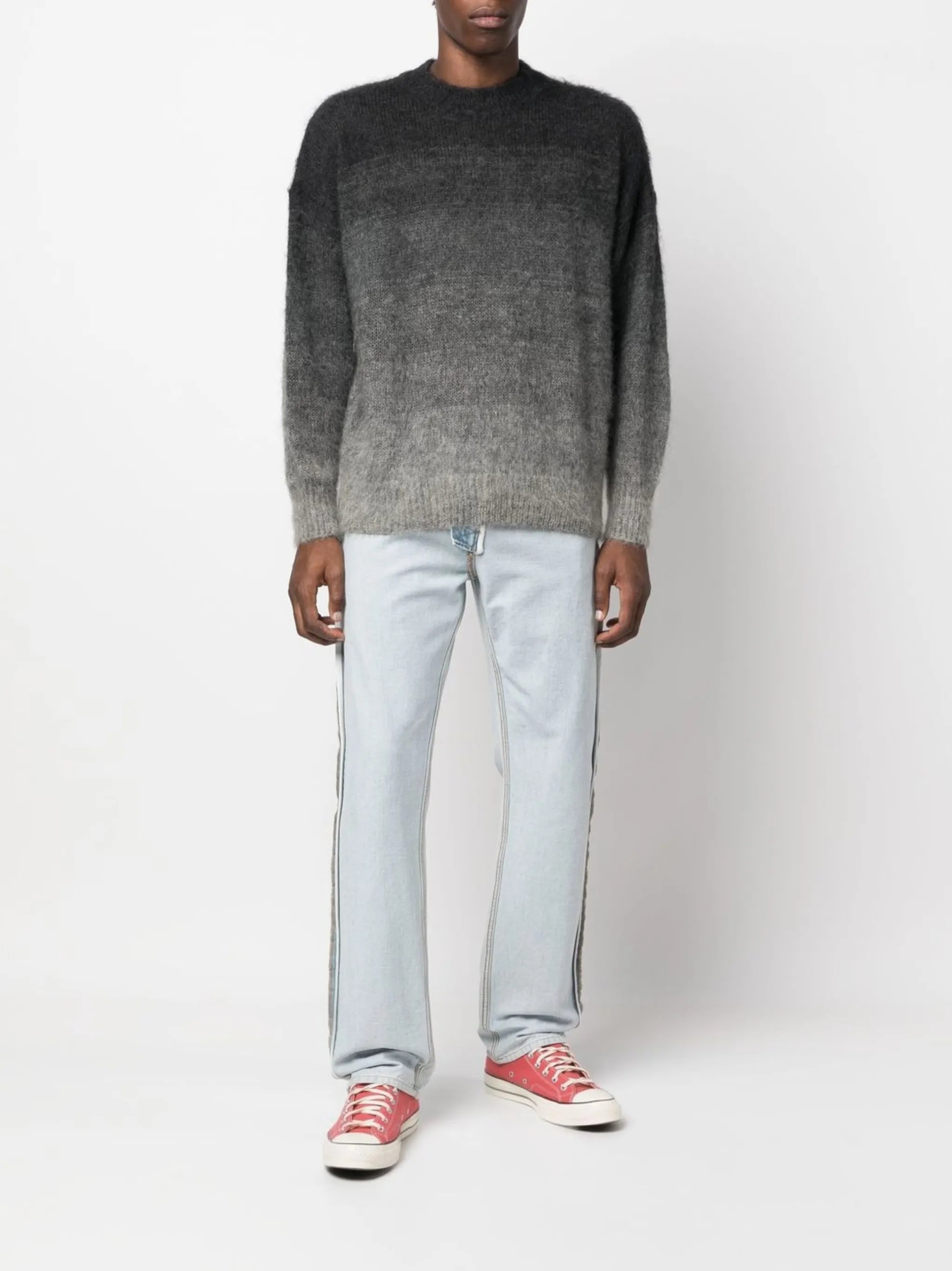 gradient-effect knitted jumper