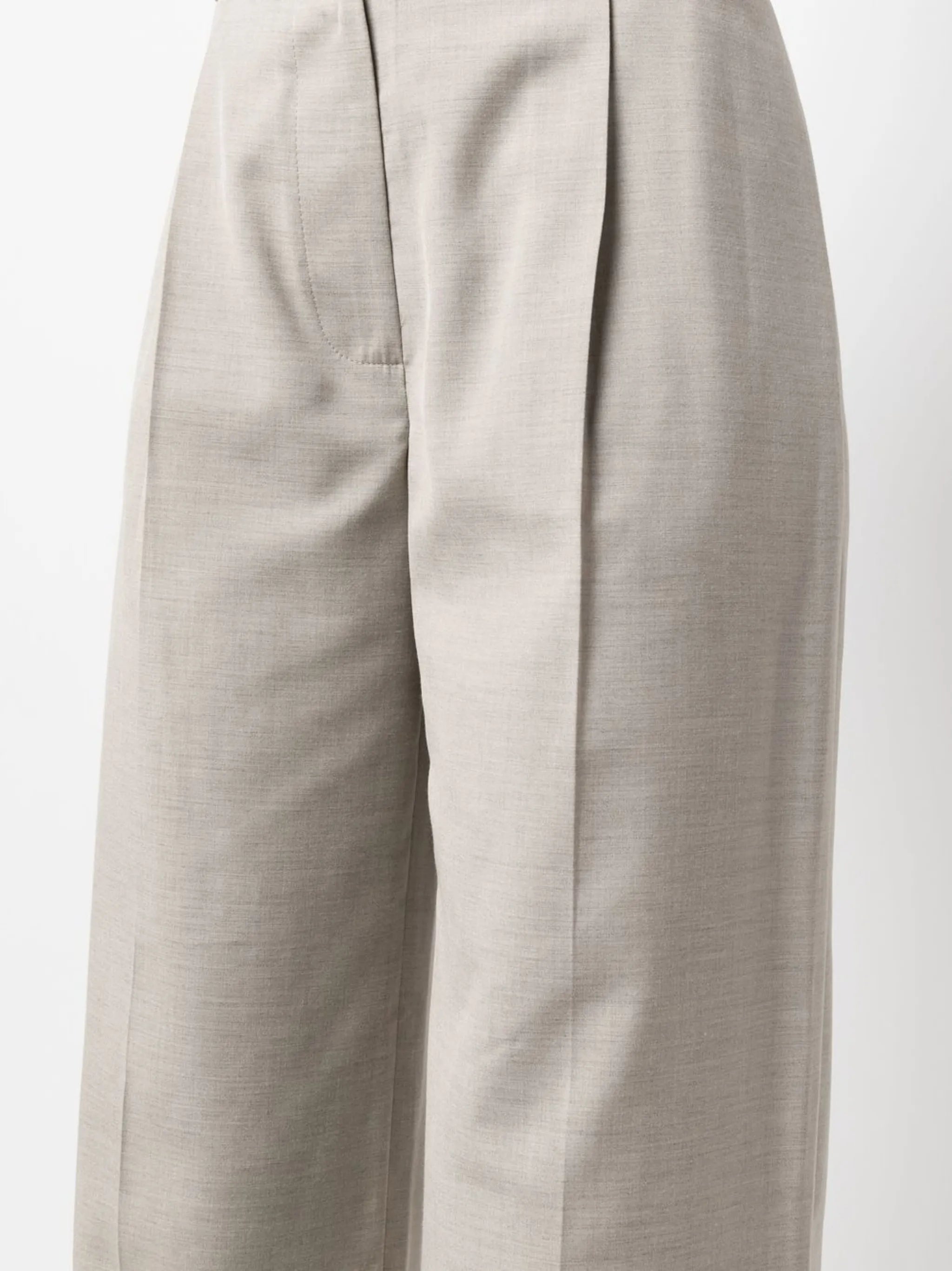 high-waisted pleated trousers