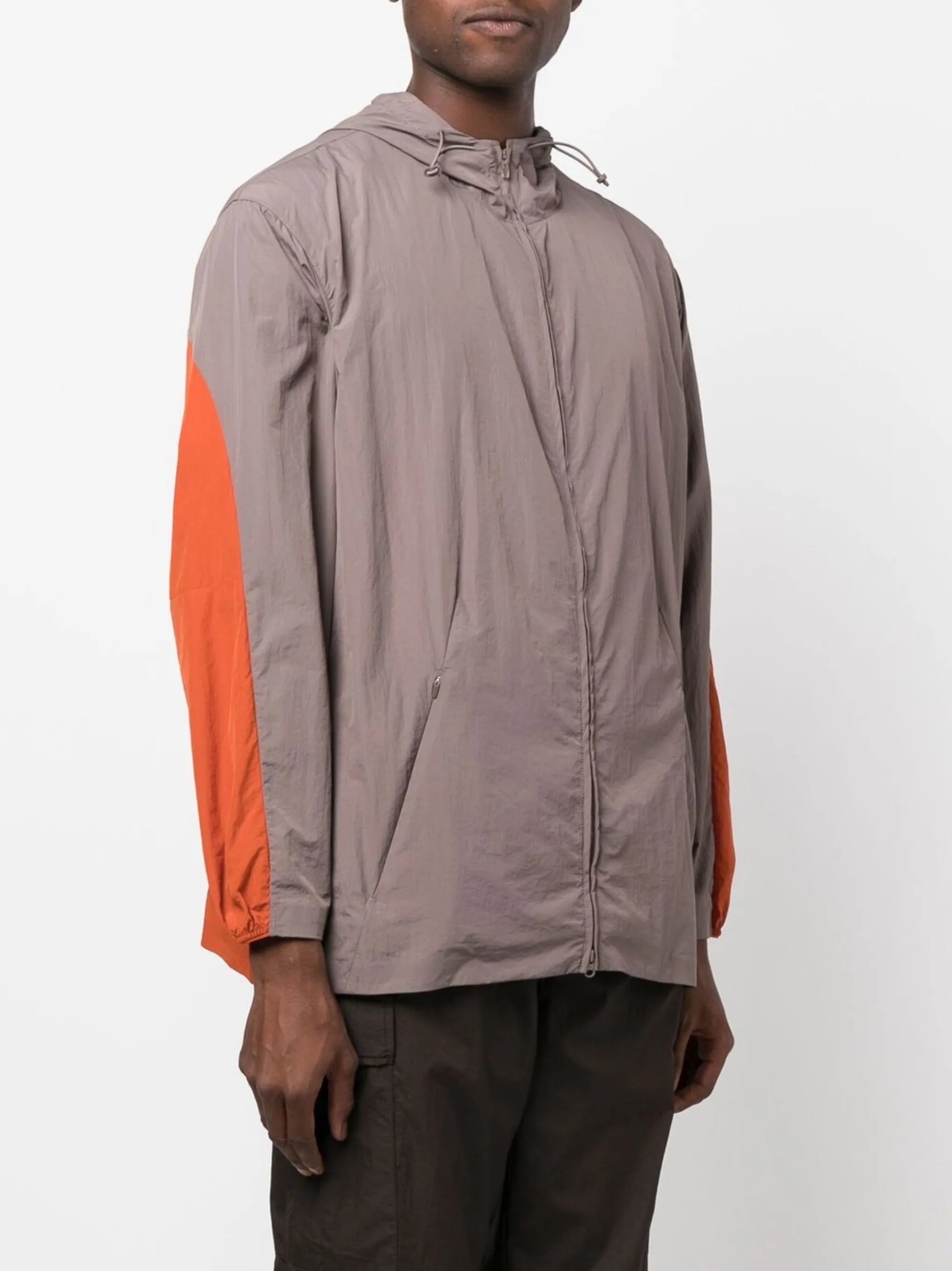 colour-block hooded jacket