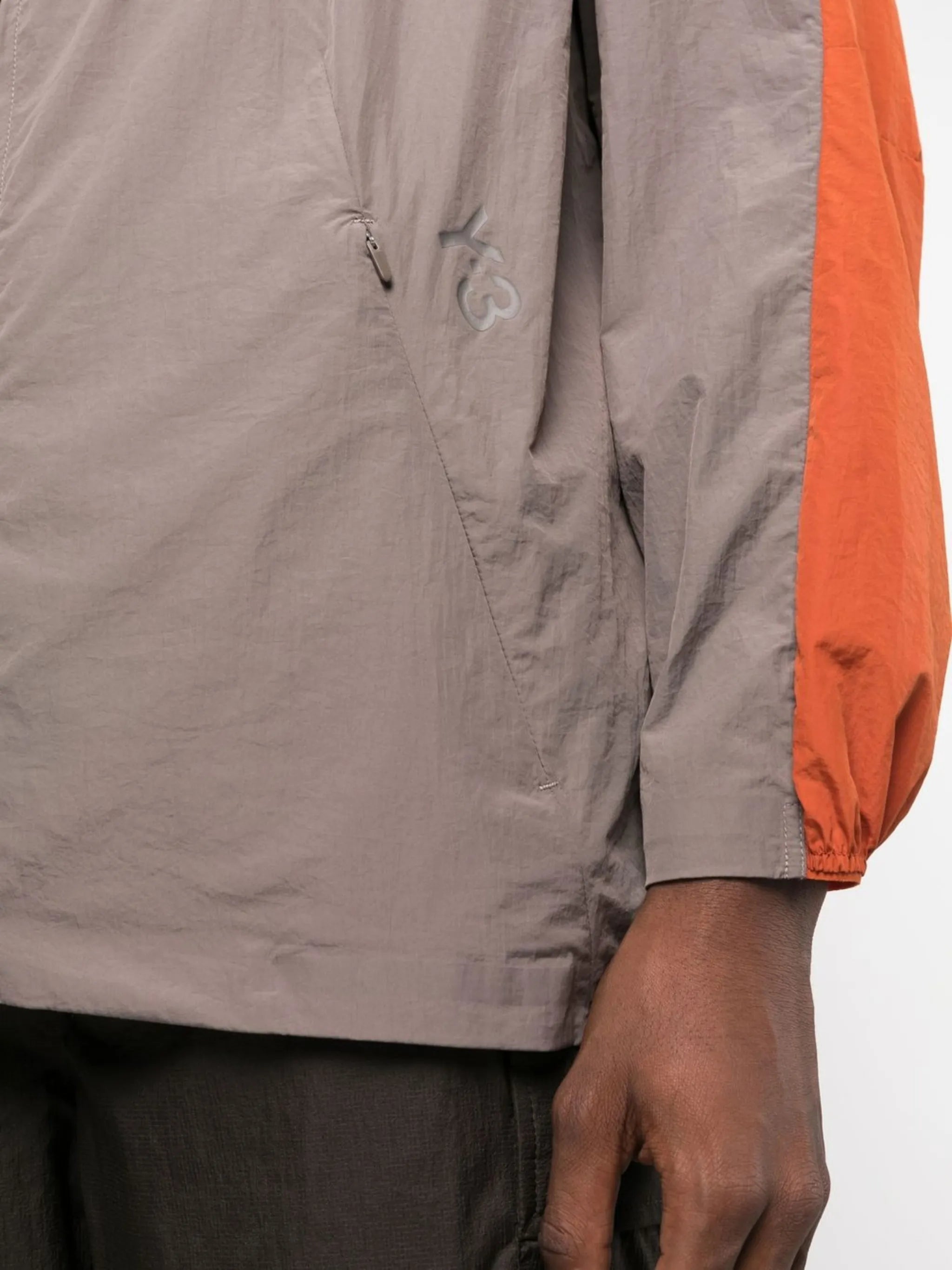 colour-block hooded jacket