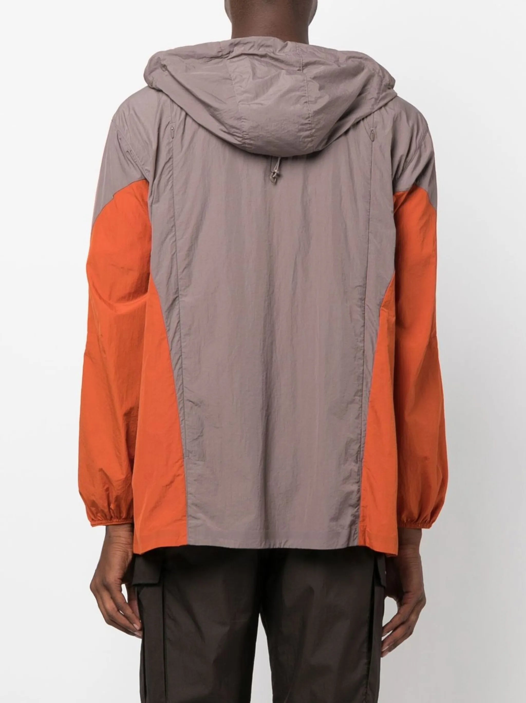 colour-block hooded jacket